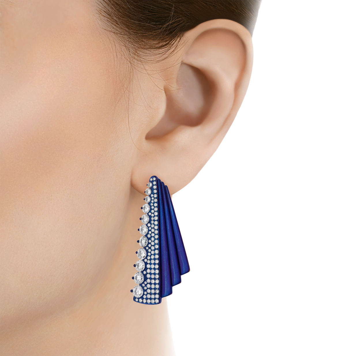 Diamond Titanium Earrings, 6.46 Carats