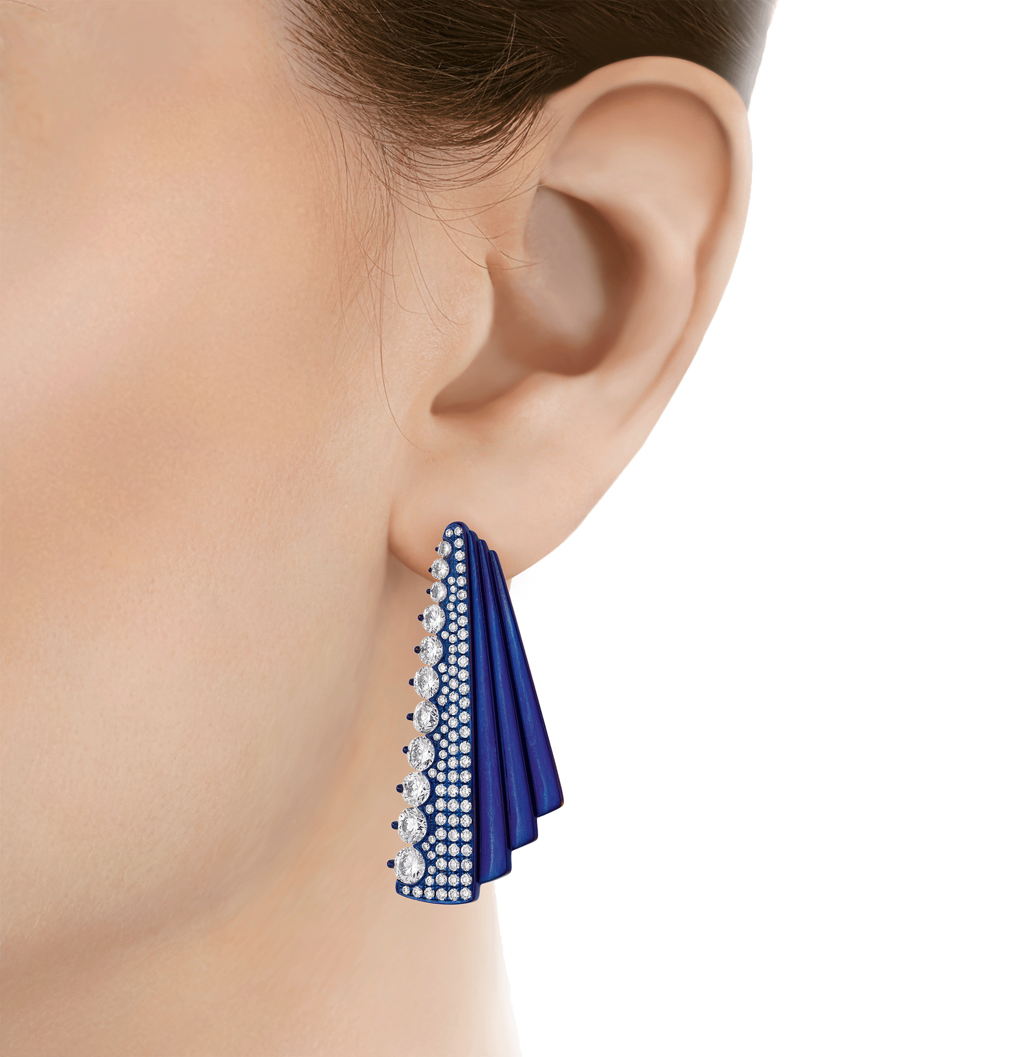 Diamond Titanium Earrings, 6.46 Carats