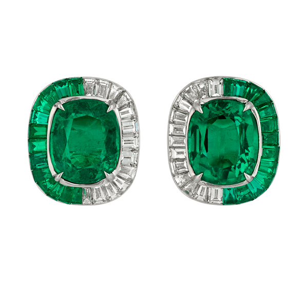 Emerald Stud Earrings, 4.68 Carats