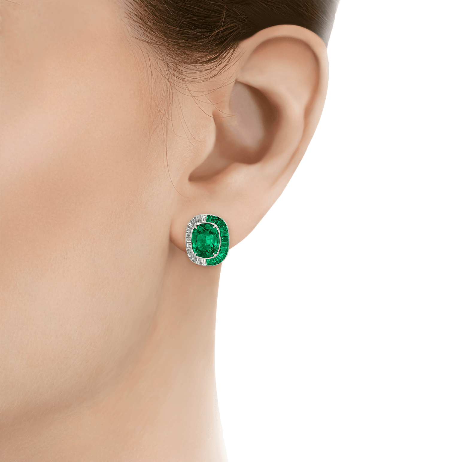 Emerald Stud Earrings, 4.68 Carats