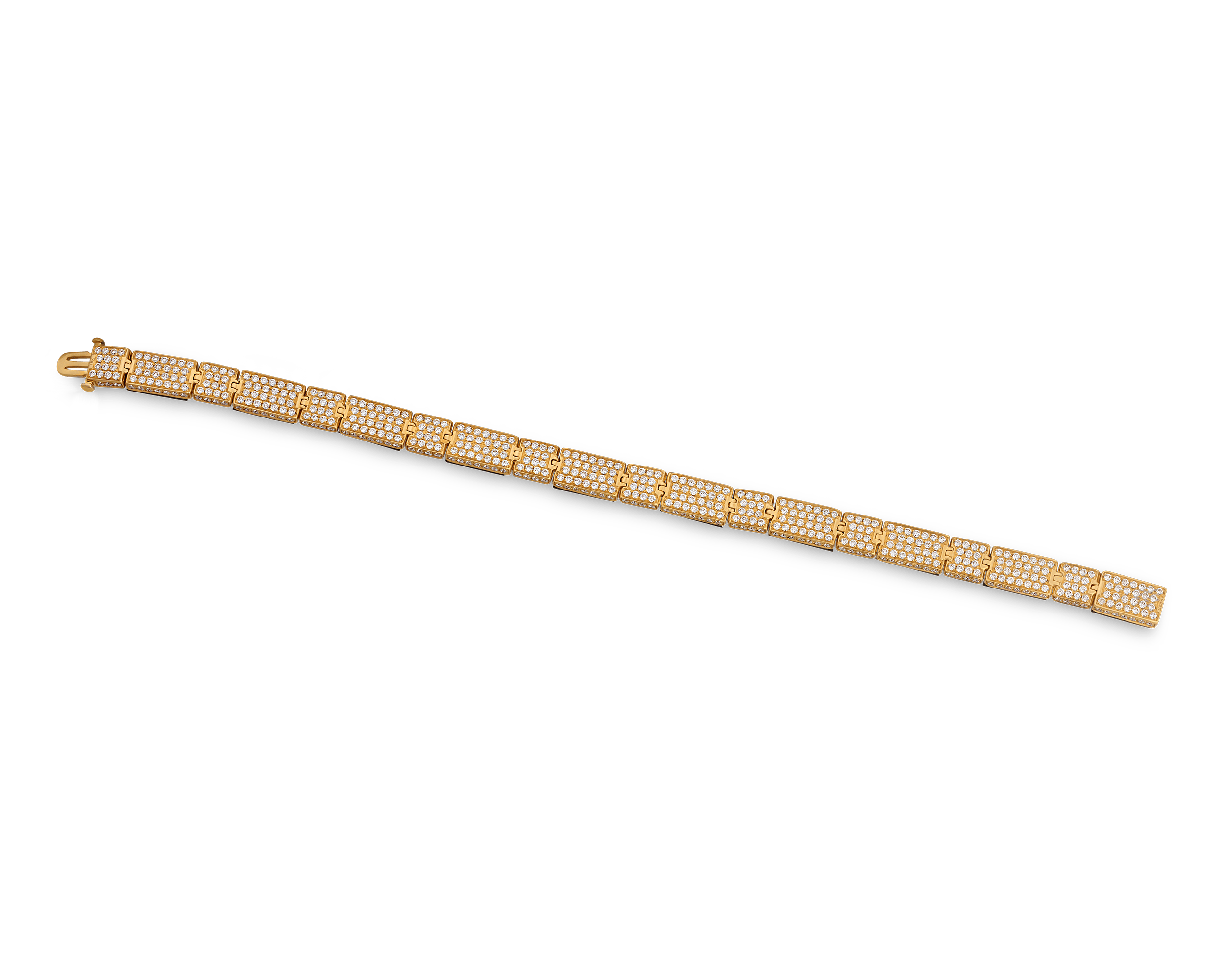 Diamond, Gold and Ebony Wood Bracelet, 7.23 Carats
