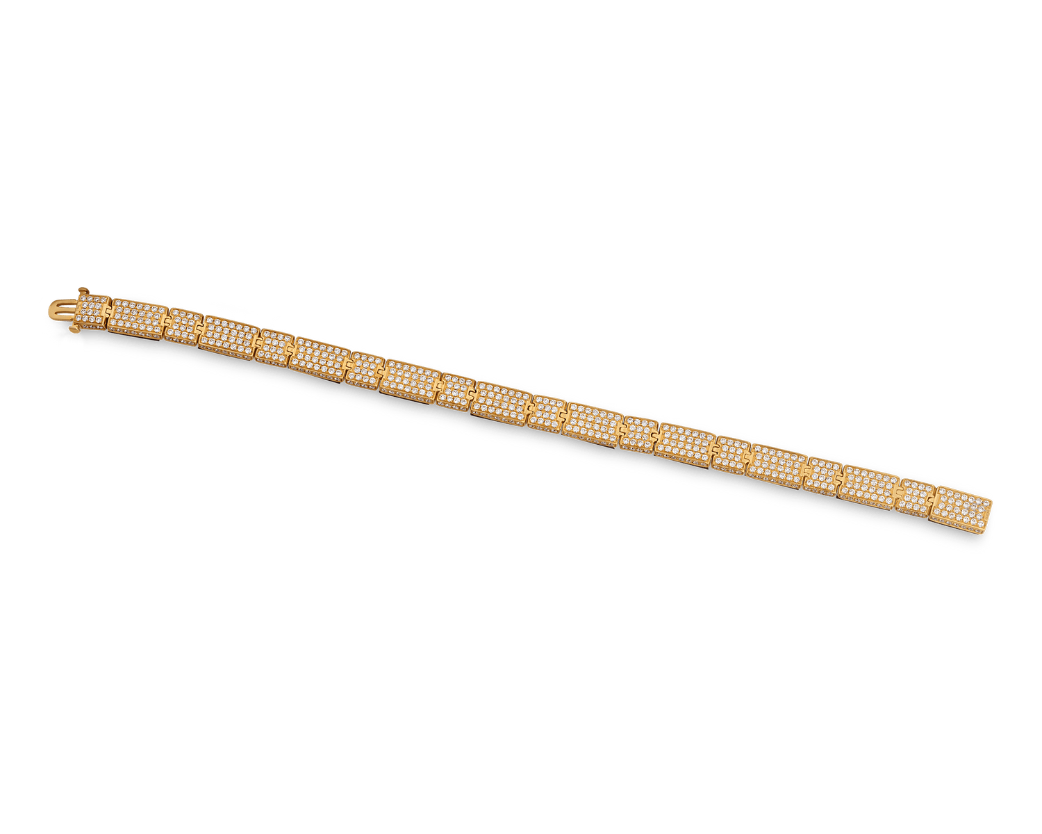 Diamond, Gold and Ebony Wood Bracelet, 7.23 Carats