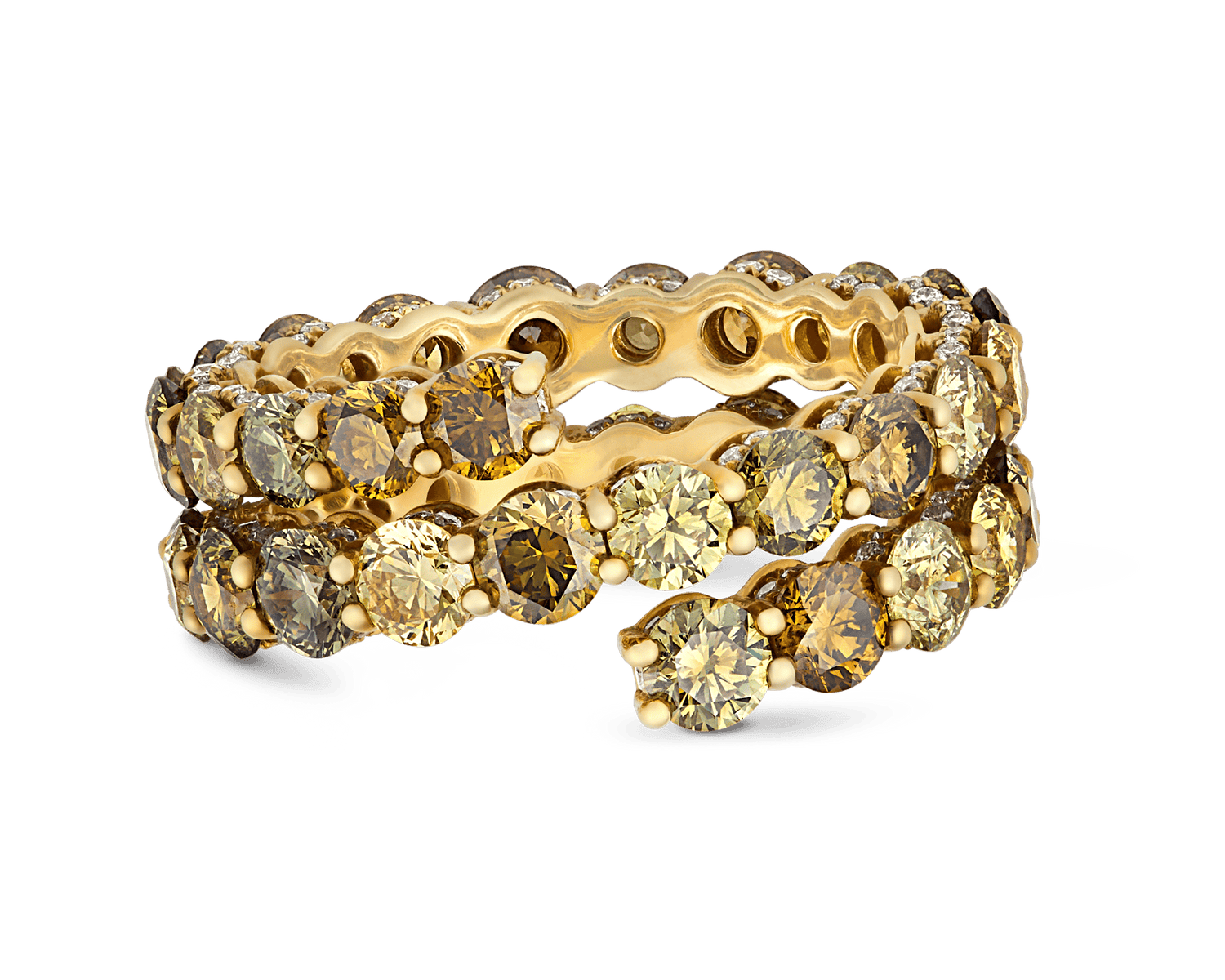 Multi Colored Diamond Eternity Ring, 6.40 Carats