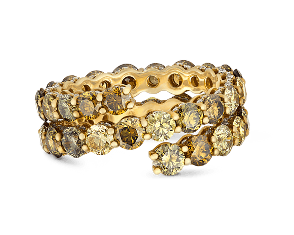Multi Colored Diamond Eternity Ring, 6.40 Carats