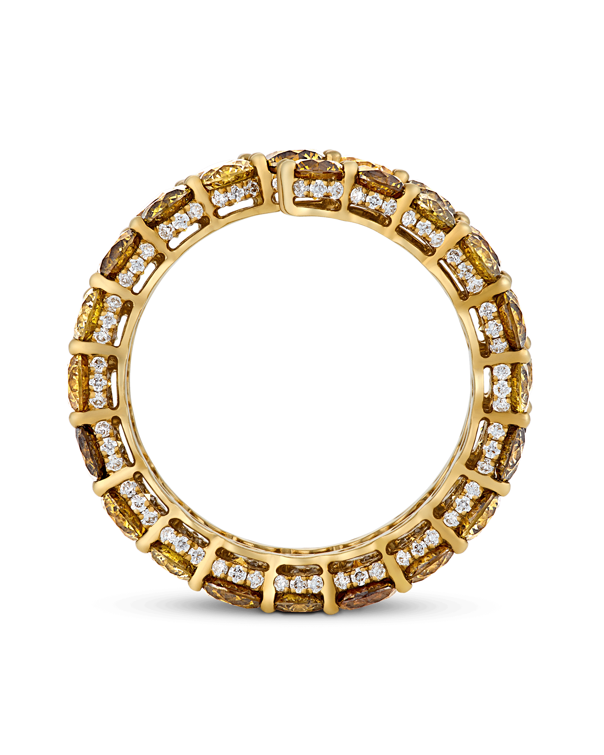 Multi Colored Diamond Eternity Ring, 6.40 Carats
