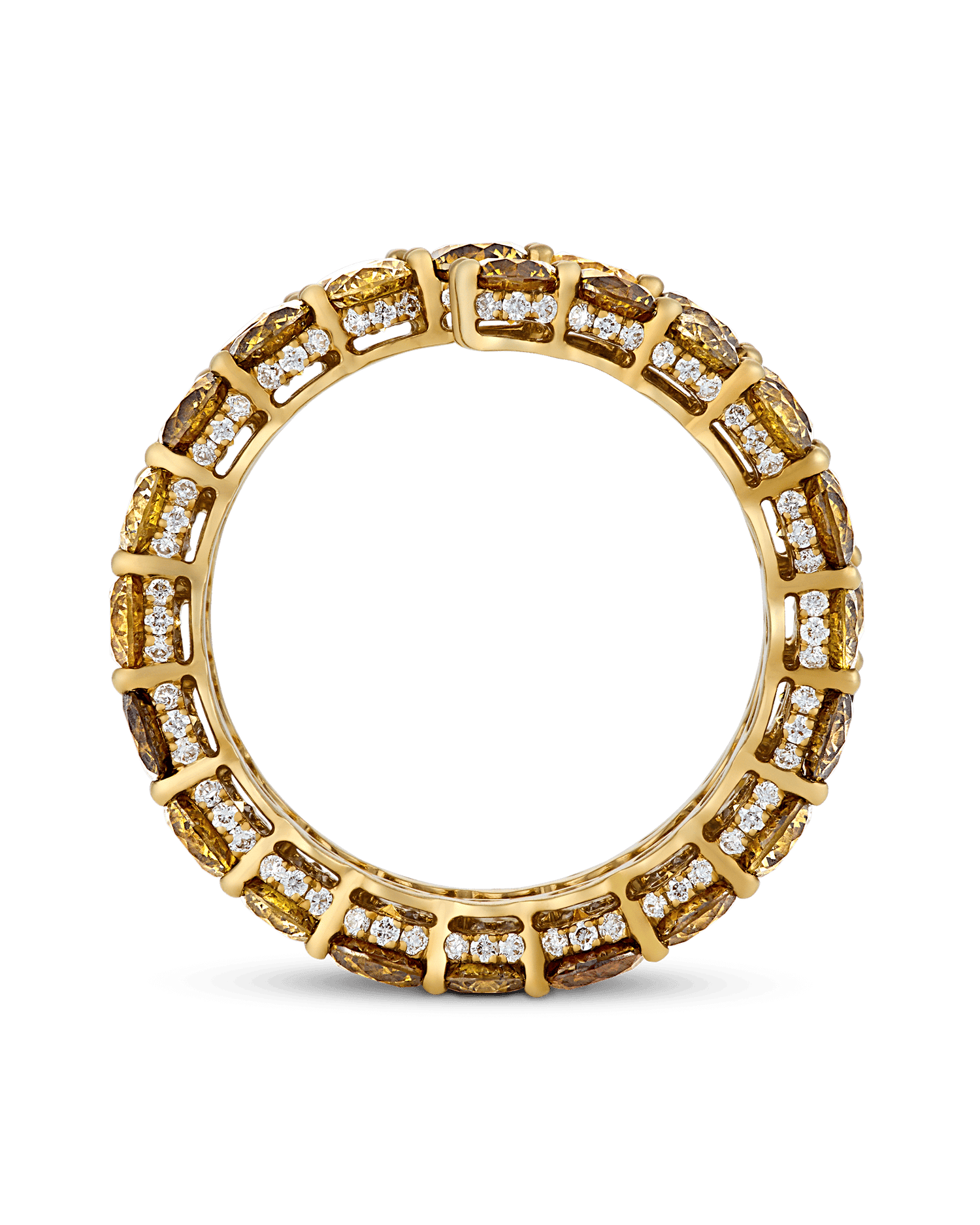 Multi Colored Diamond Eternity Ring, 6.40 Carats