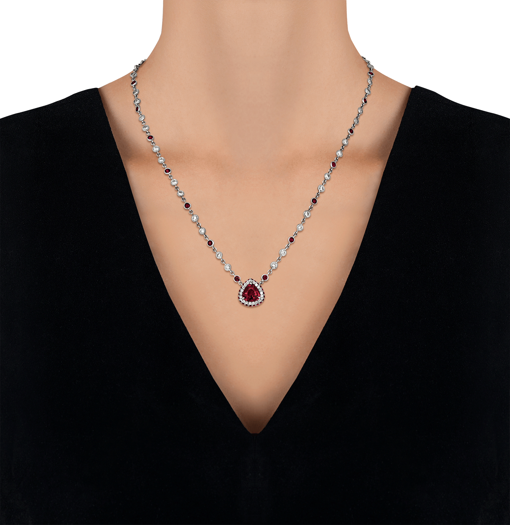 Spinel, Diamond and Ruby Necklace