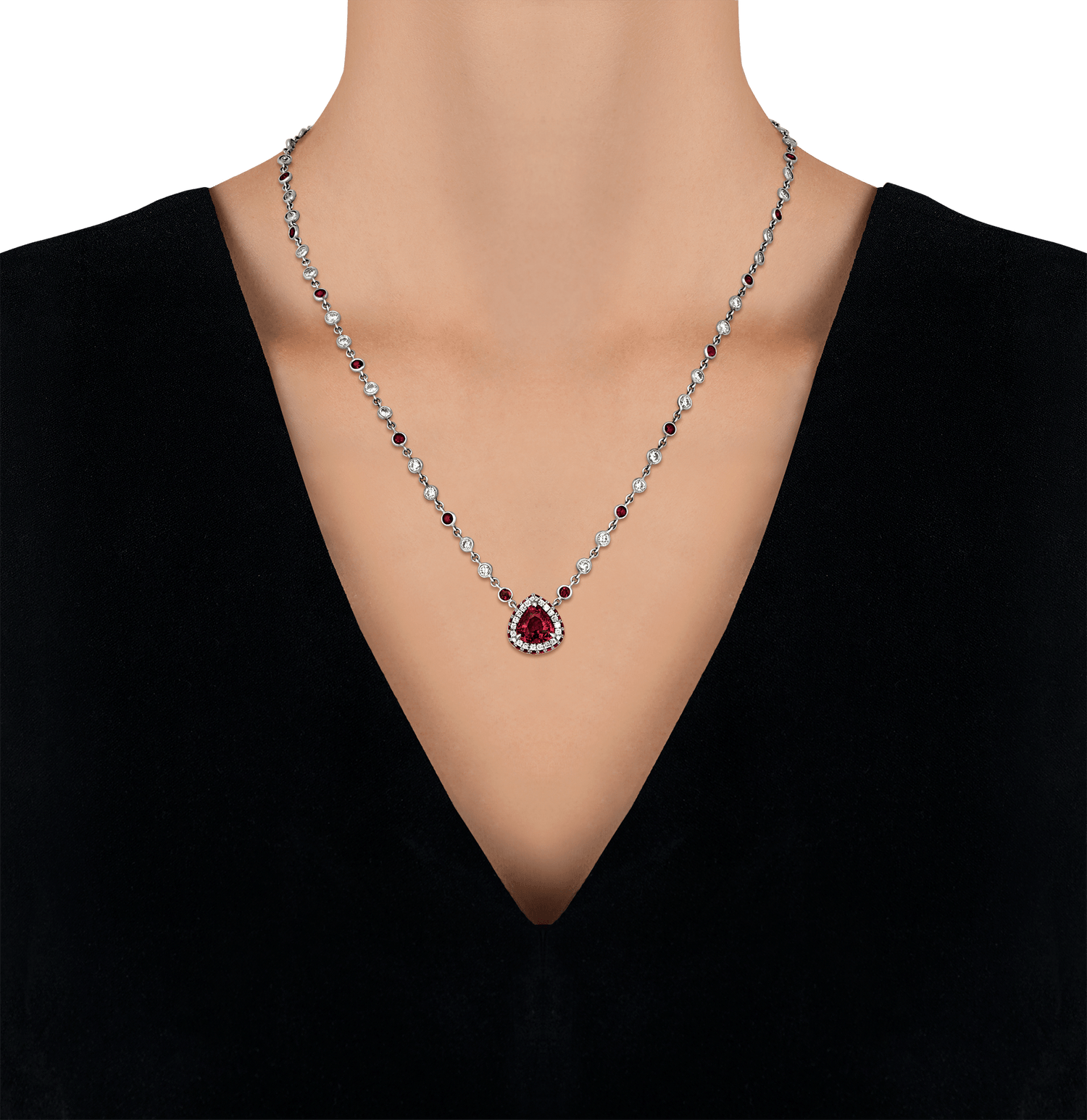 Spinel, Diamond and Ruby Necklace
