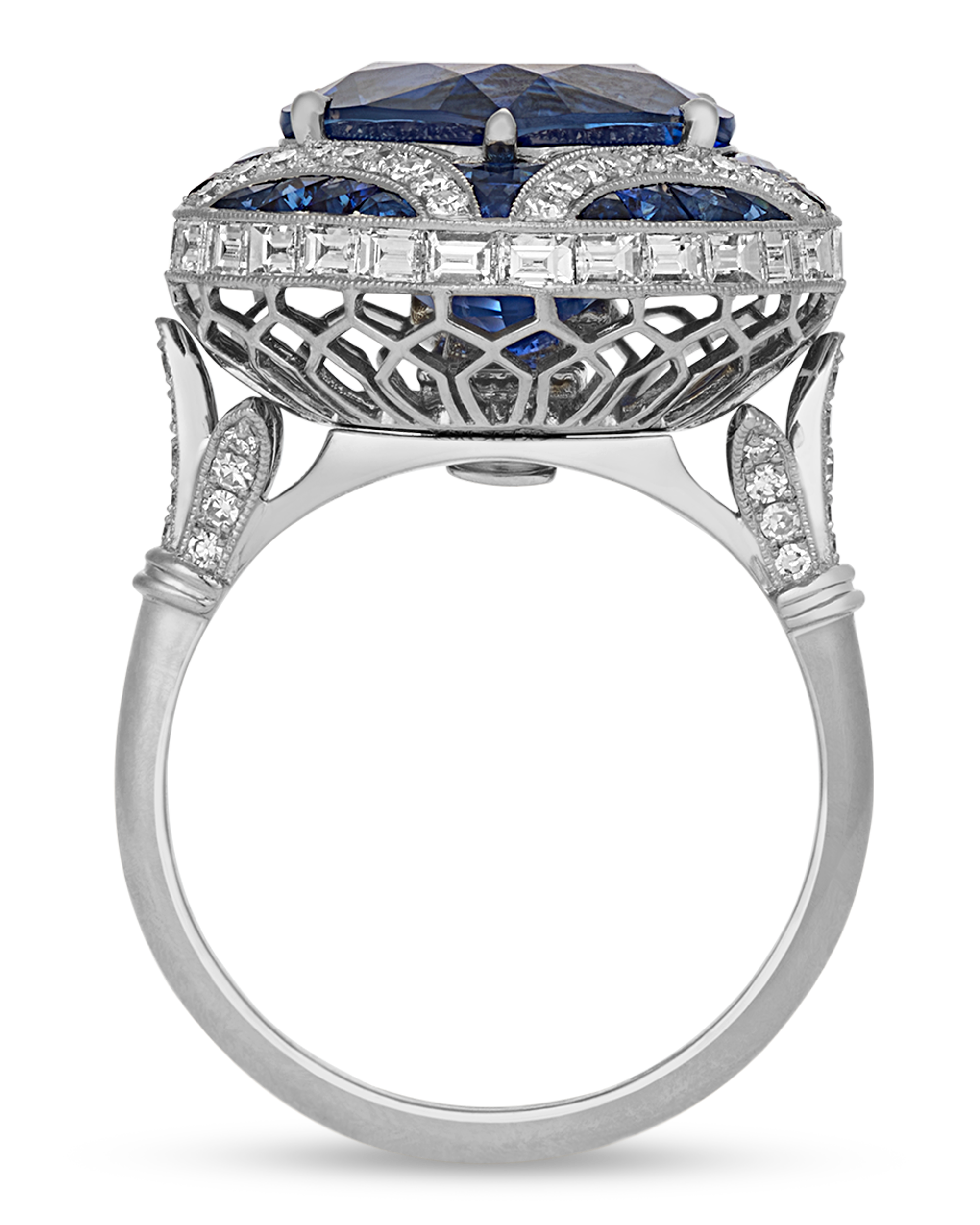 Heart Shaped Sapphire Convertible Pendant Ring, 6.46 Carats