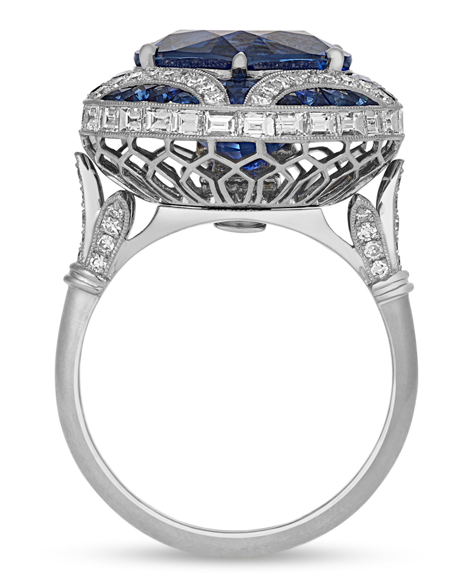 Heart Shaped Sapphire Convertible Pendant Ring, 6.46 Carats
