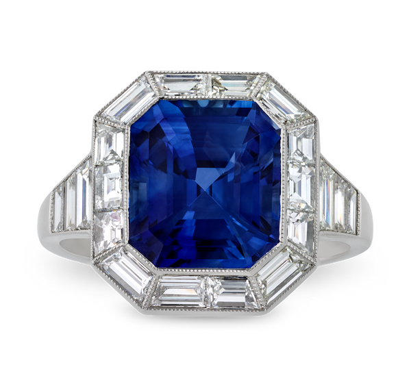 Royal Blue Ceylon Sapphire Ring, 4.71 Carats