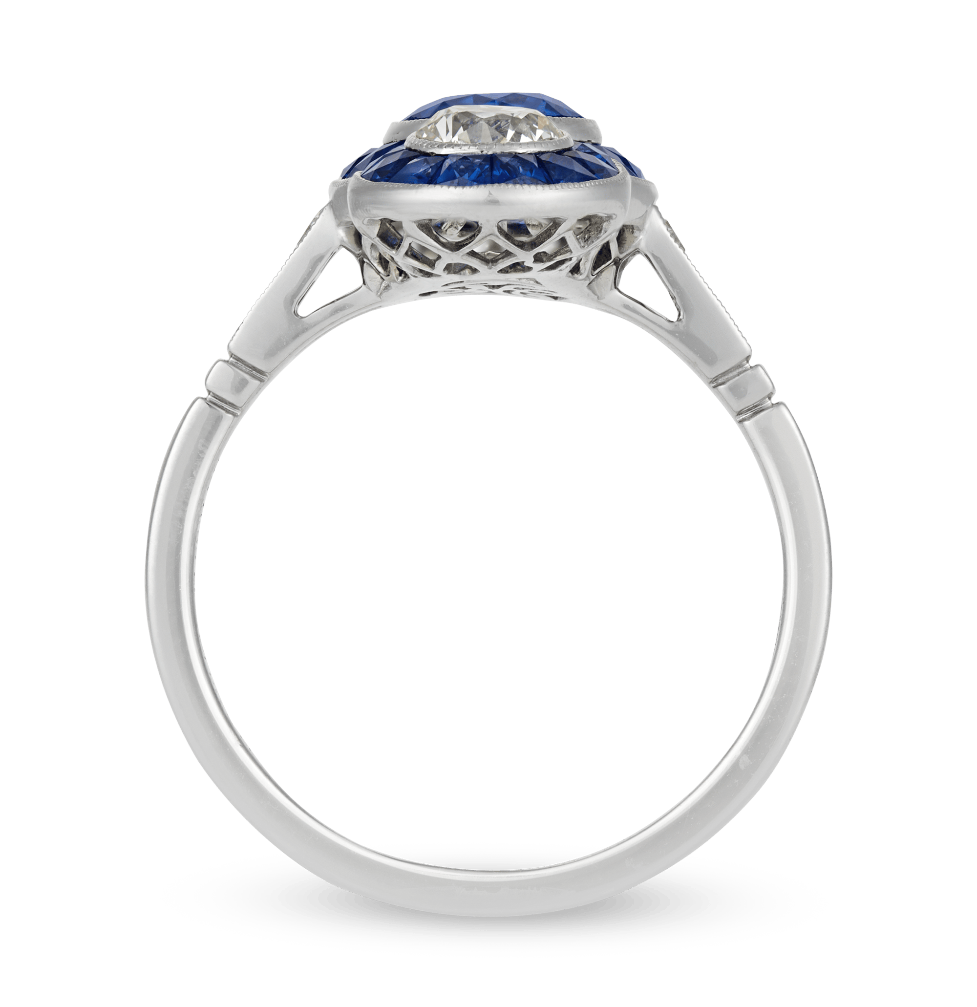 Sapphire and Diamond Stoplight Ring
