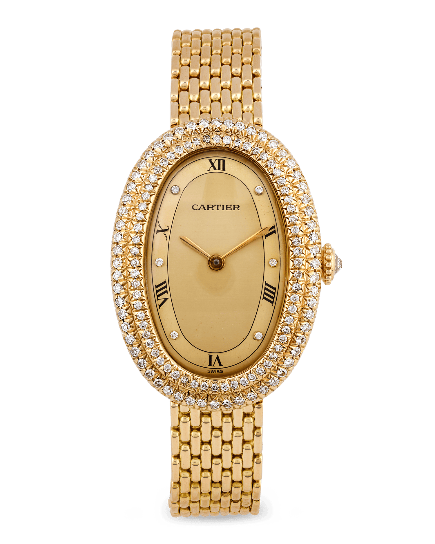 Cartier Baignoire Gold and Diamond Watch