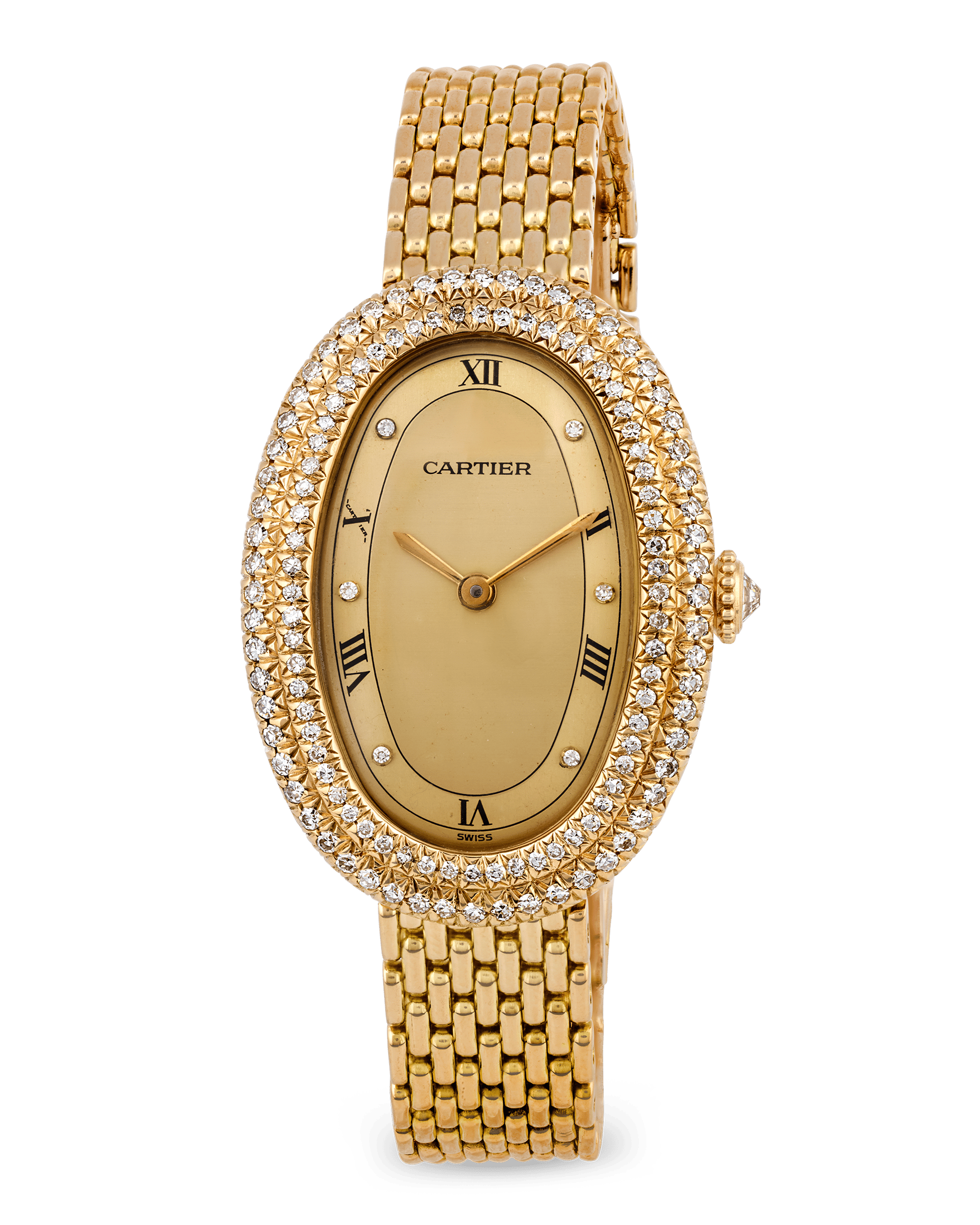 Cartier Baignoire Gold and Diamond Watch