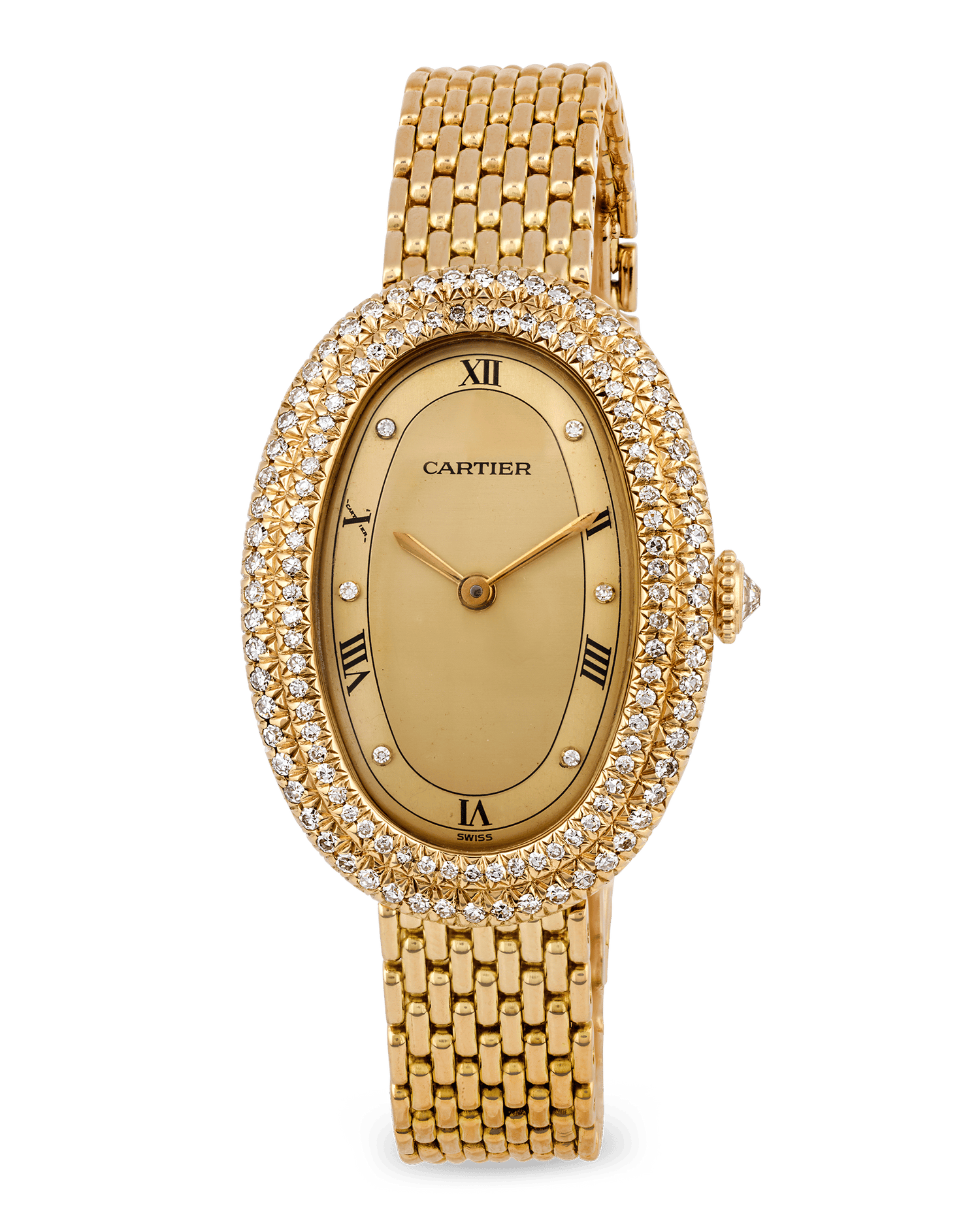 Cartier Baignoire Gold and Diamond Watch