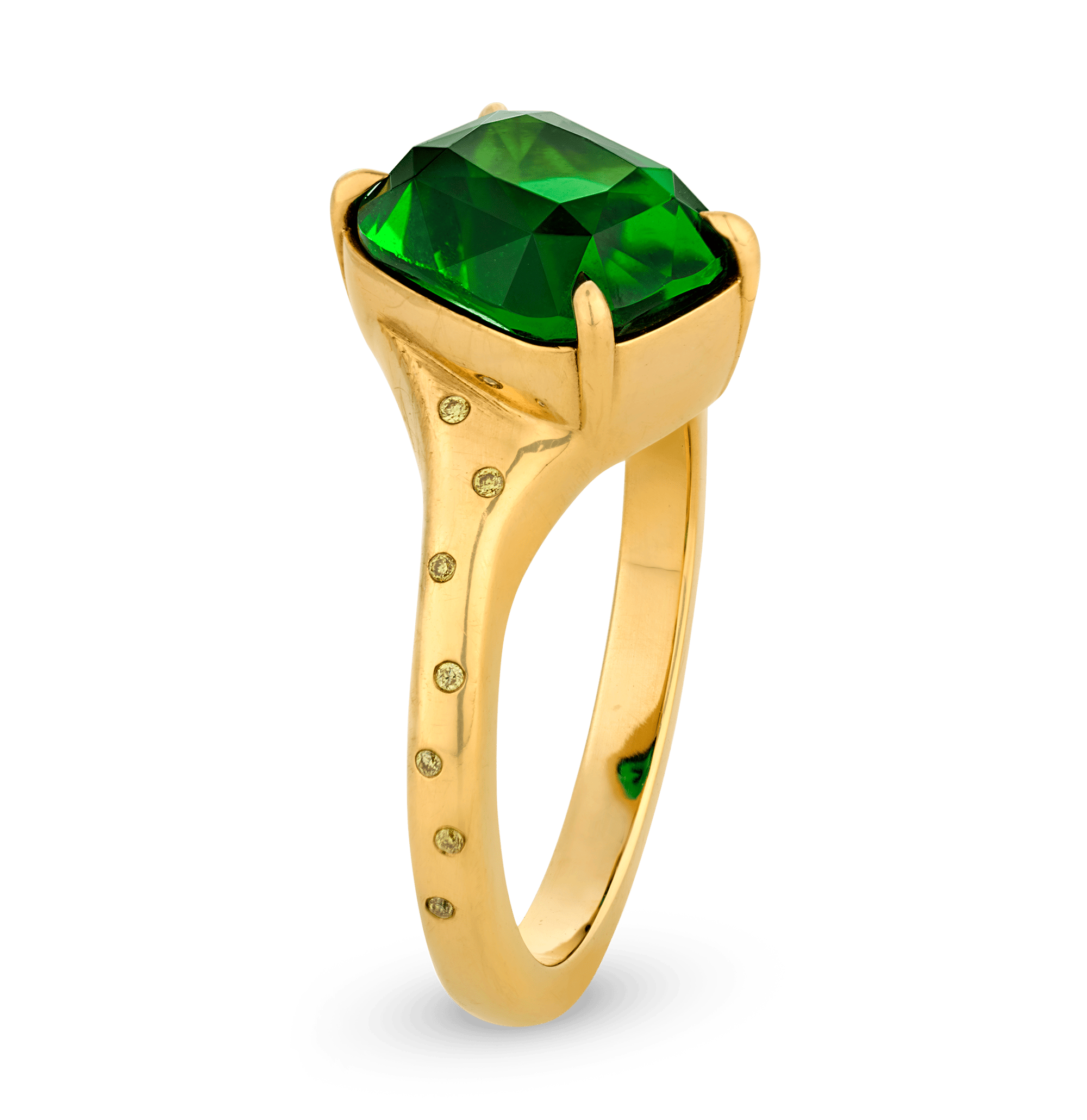 Rebecca Rau Chrome Tourmaline Ring, 3.56 Carats
