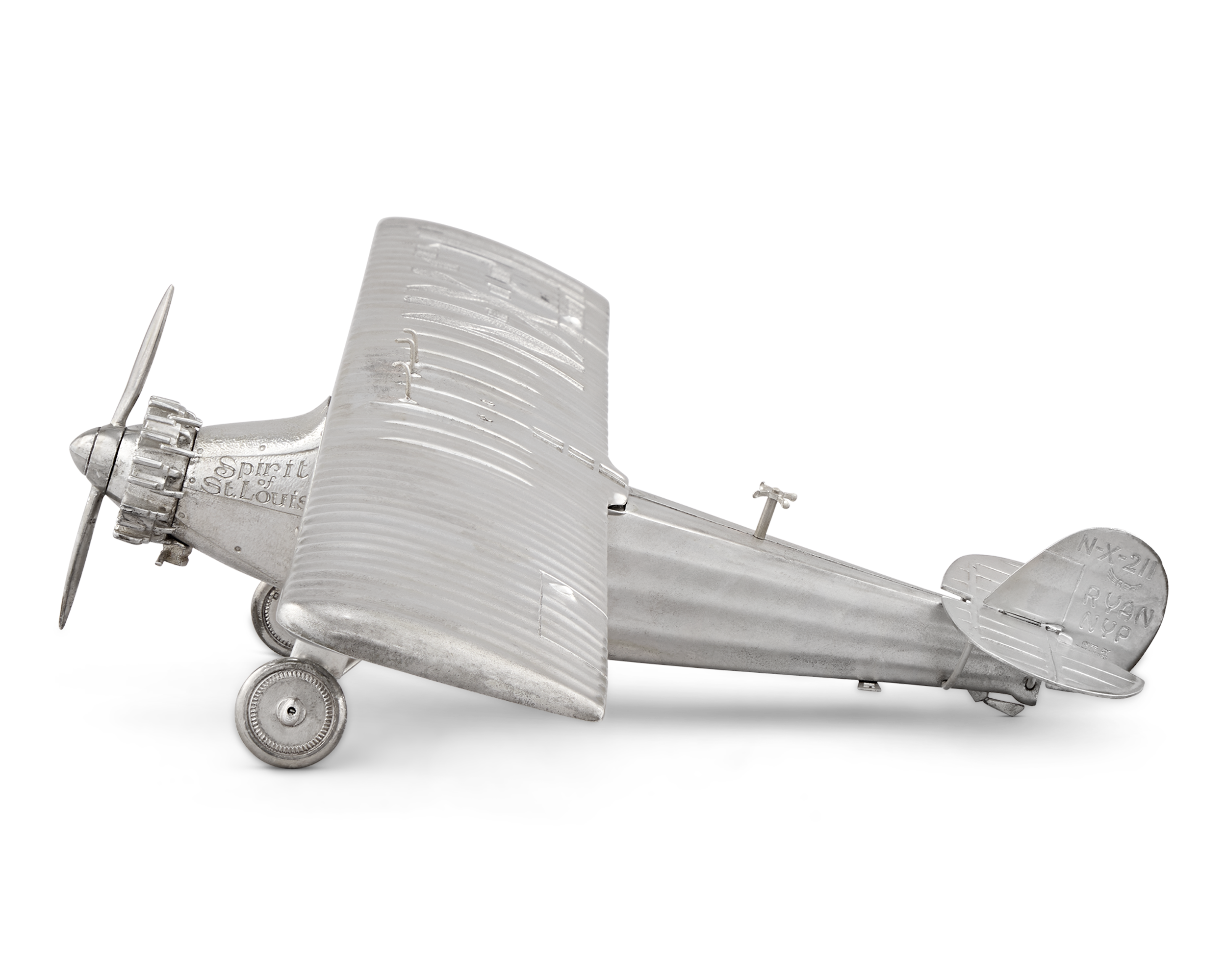 Silver Spirit of St. Louis Airplane Model