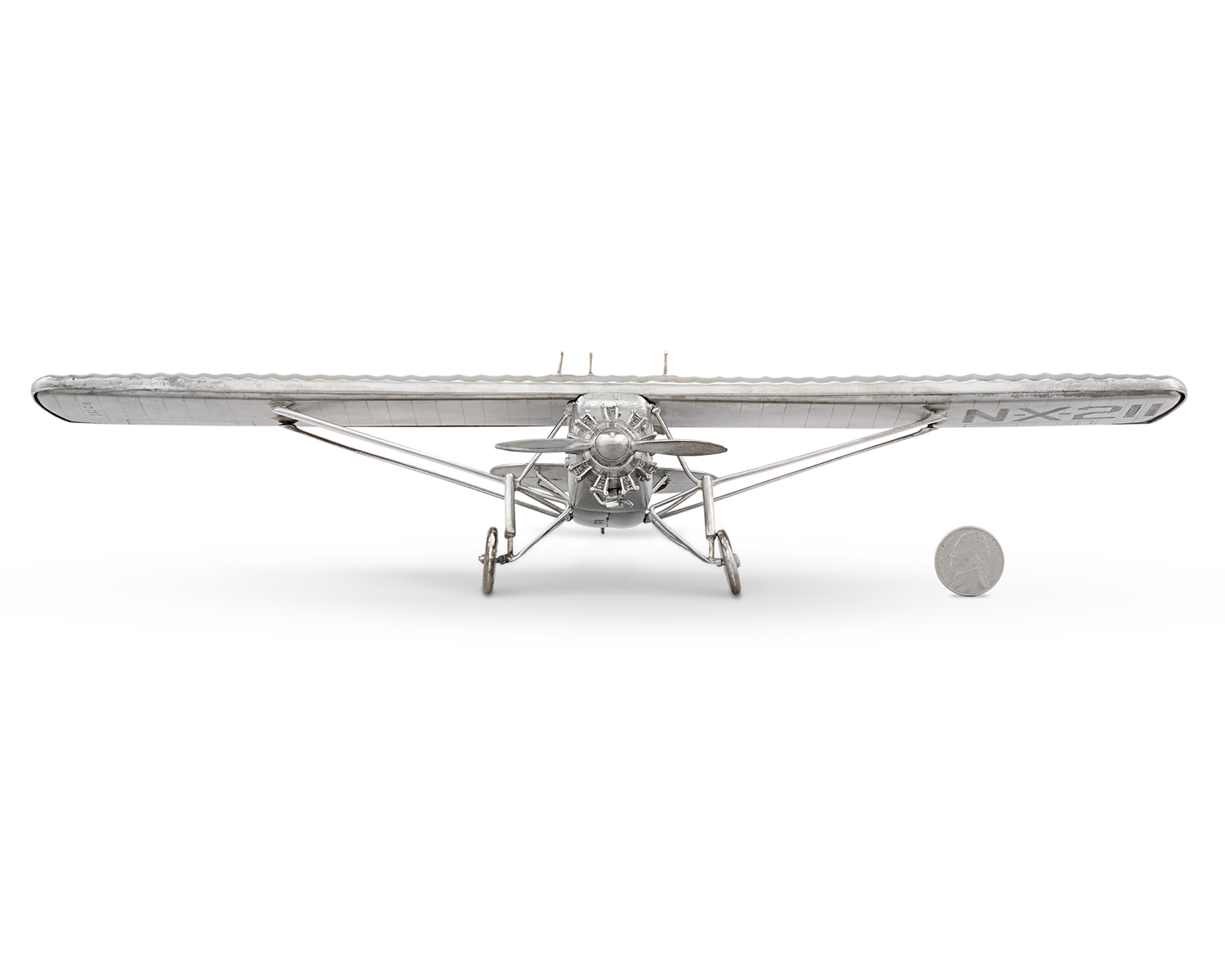 Silver Spirit of St. Louis Airplane Model
