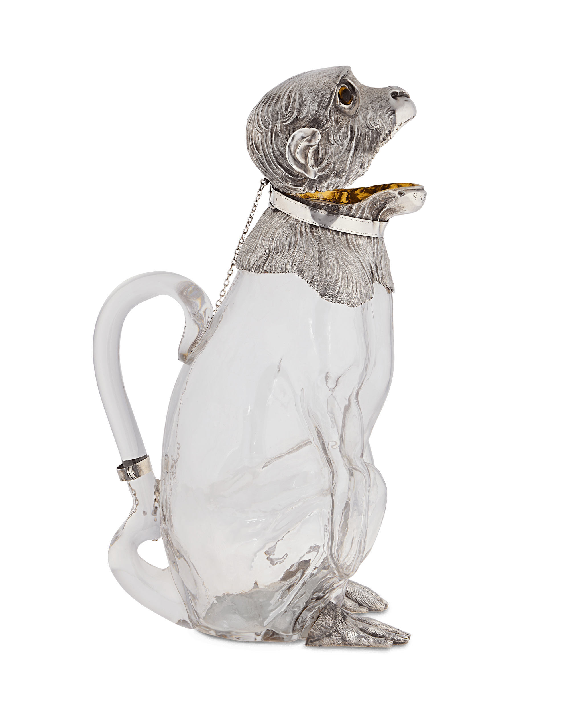 Victorian Silver-Mounted Monkey Claret Jug by Richard Hodd & Son