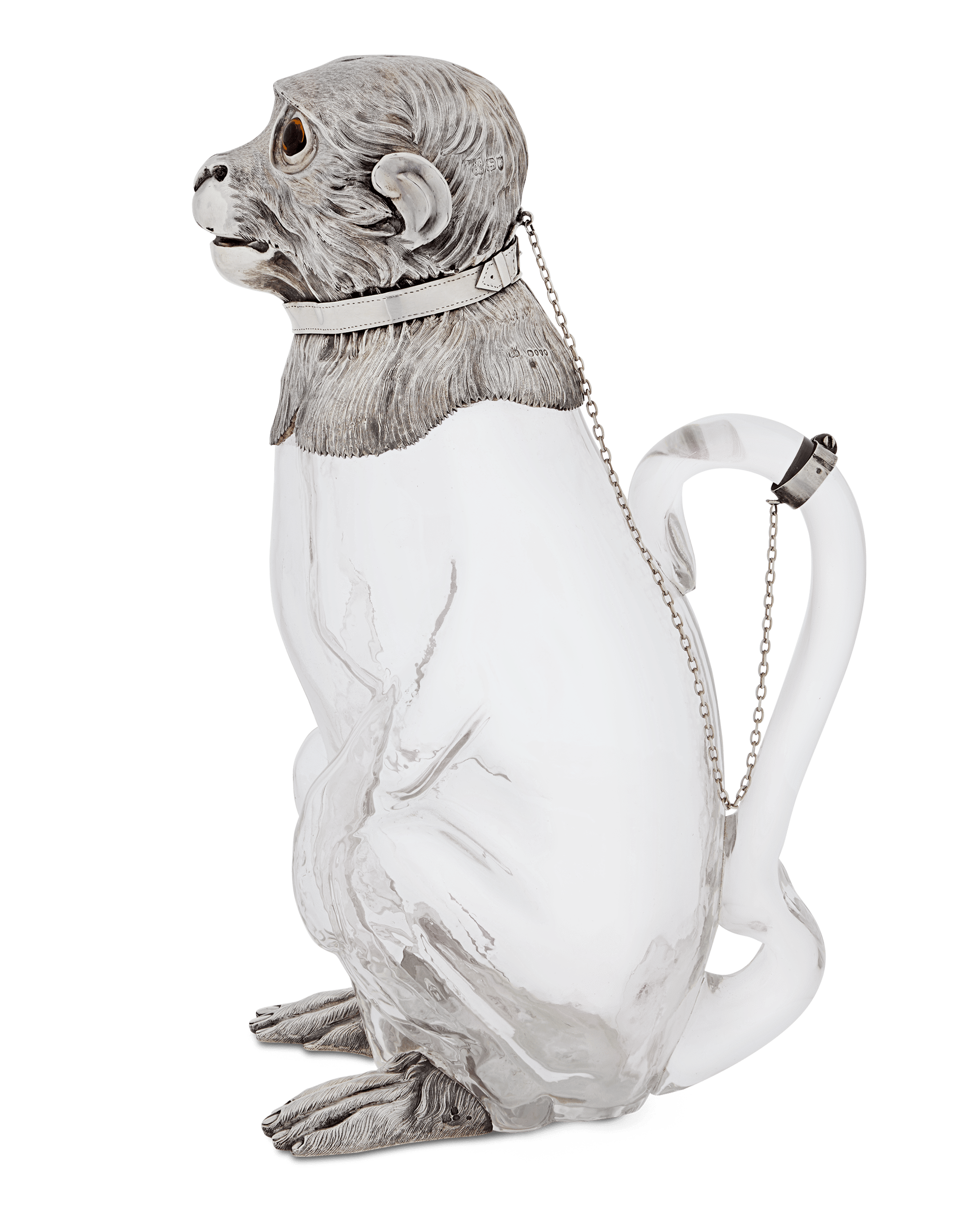 Victorian Silver-Mounted Monkey Claret Jug by Richard Hodd & Son