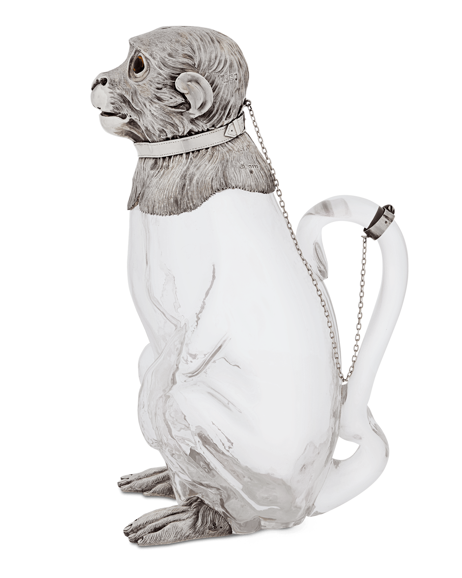 Victorian Silver-Mounted Monkey Claret Jug by Richard Hodd & Son