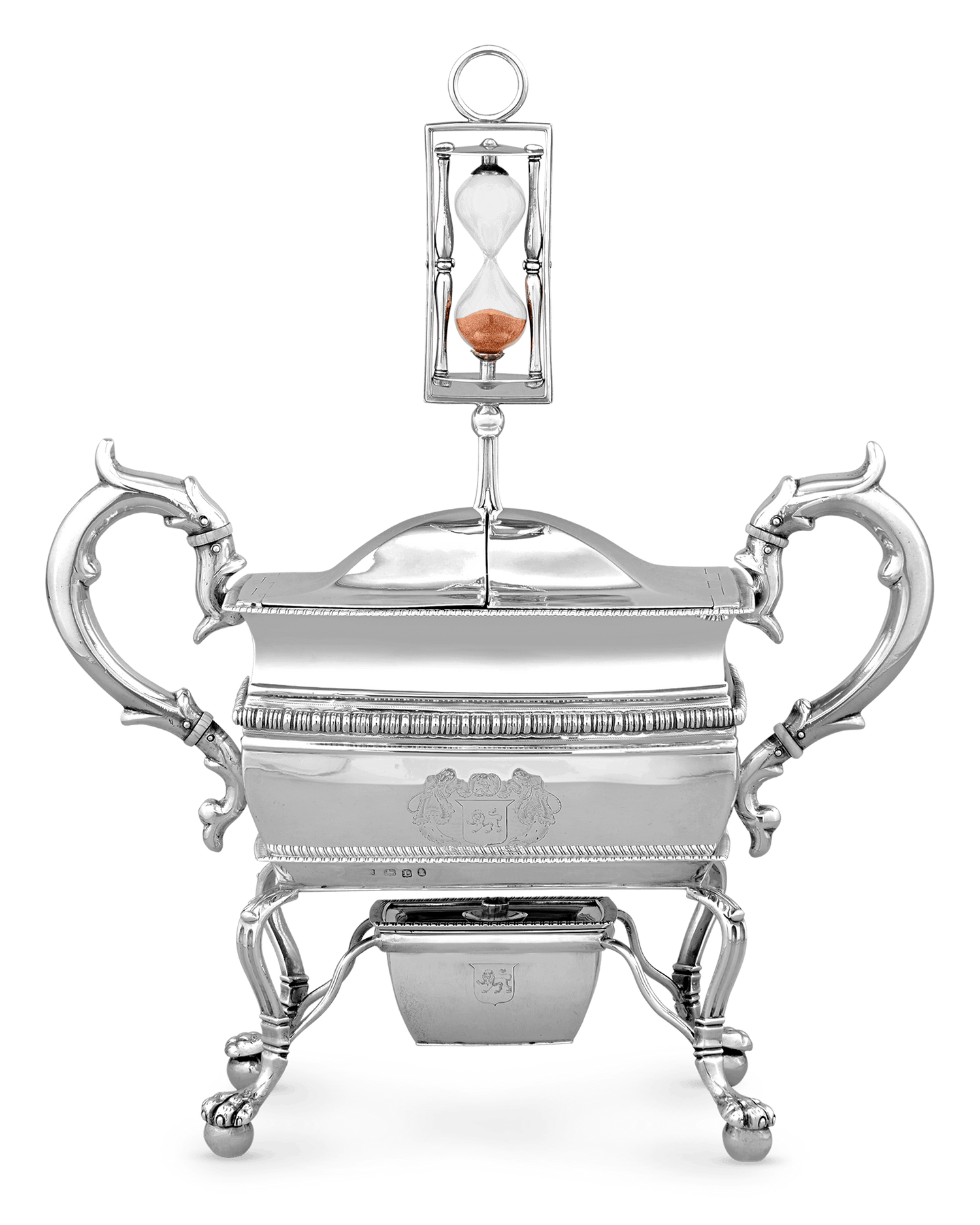 Georgian Silver Egg Coddler with Hourglass by Thomas Radcliffe