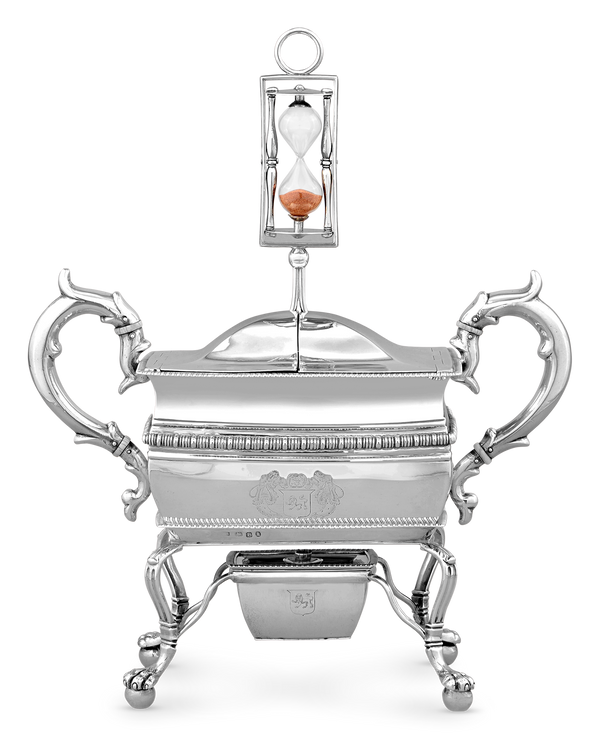 Georgian Silver Egg Coddler with Hourglass by Thomas Radcliffe