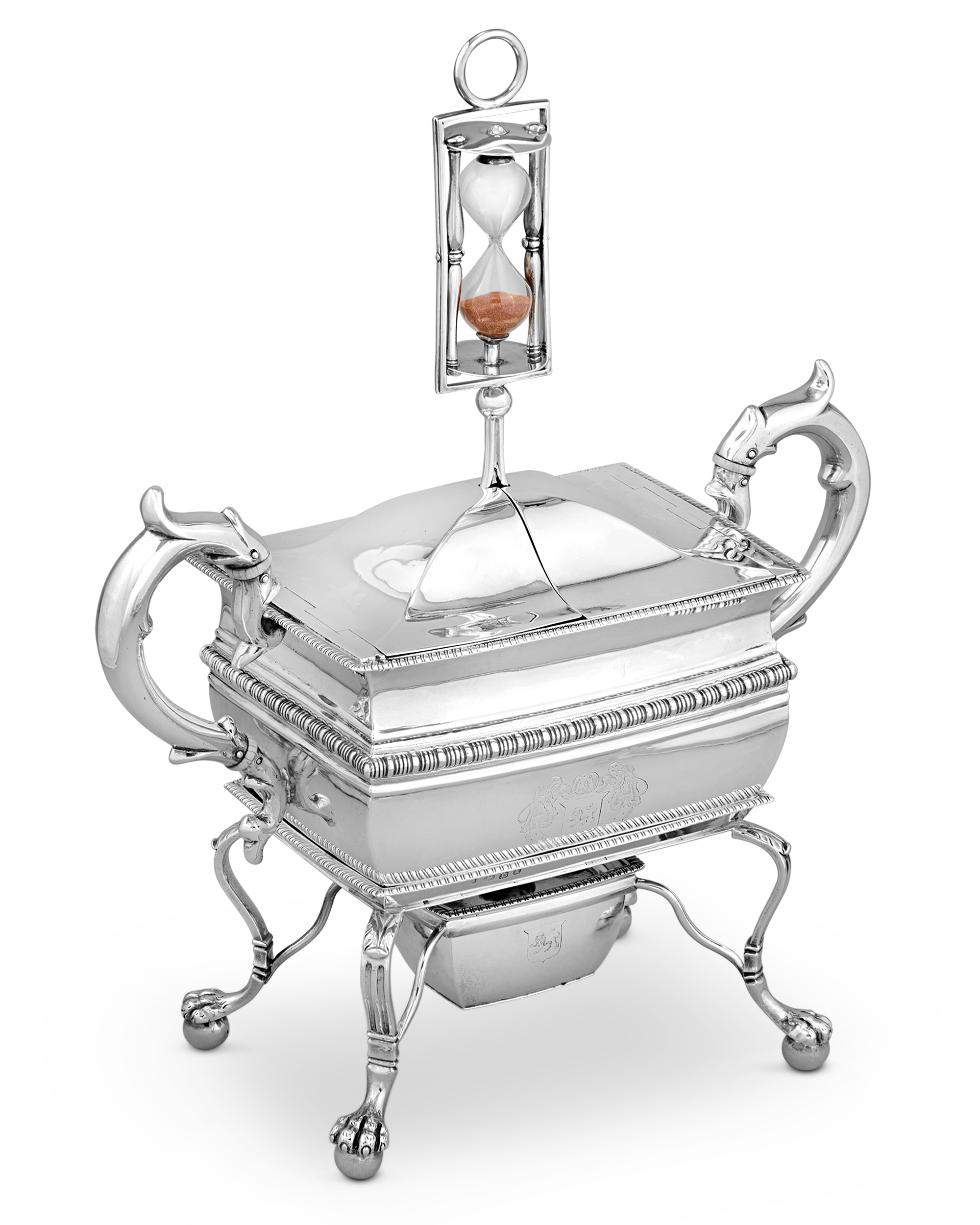 Georgian Silver Egg Coddler with Hourglass by Thomas Radcliffe