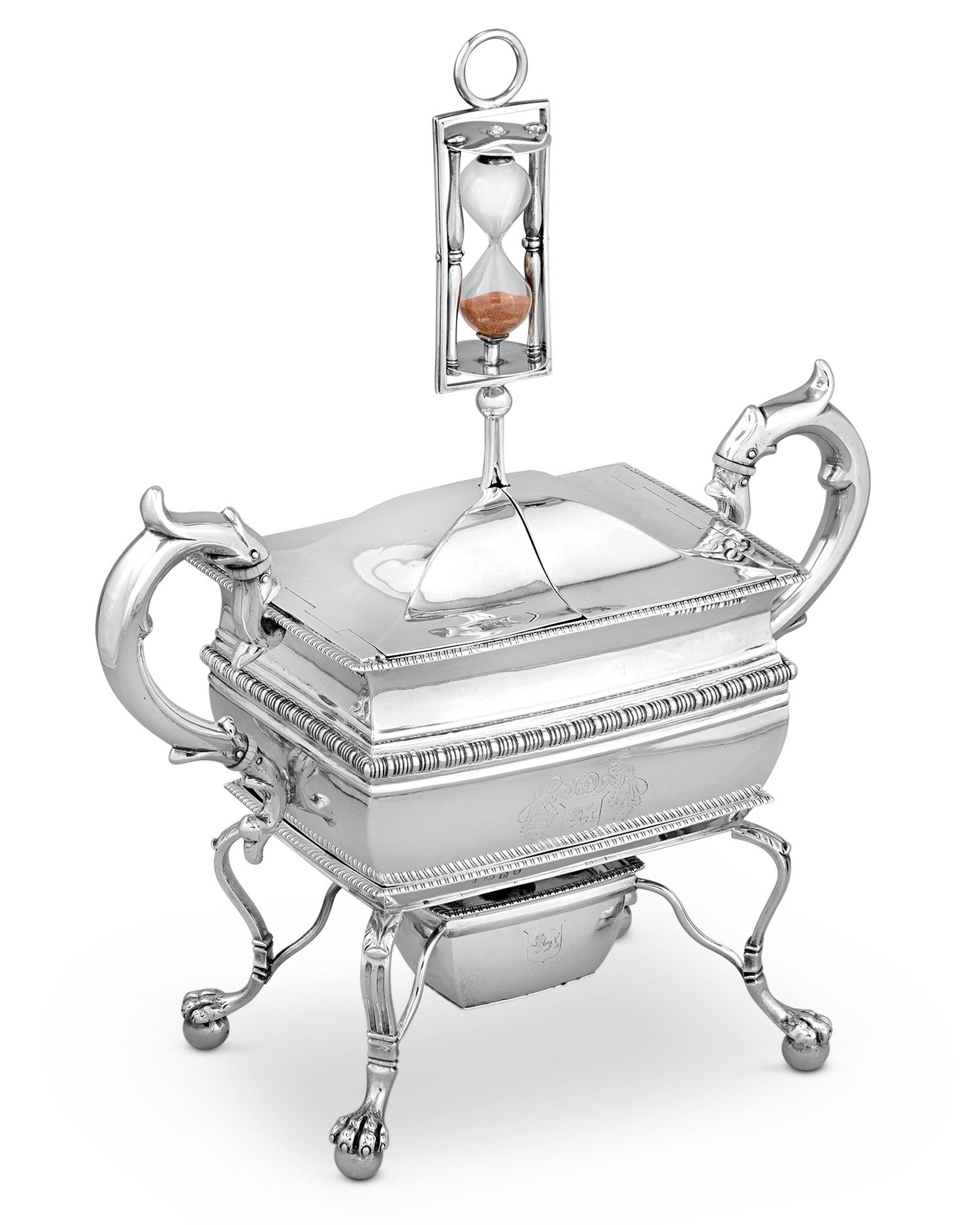 Georgian Silver Egg Coddler with Hourglass by Thomas Radcliffe
