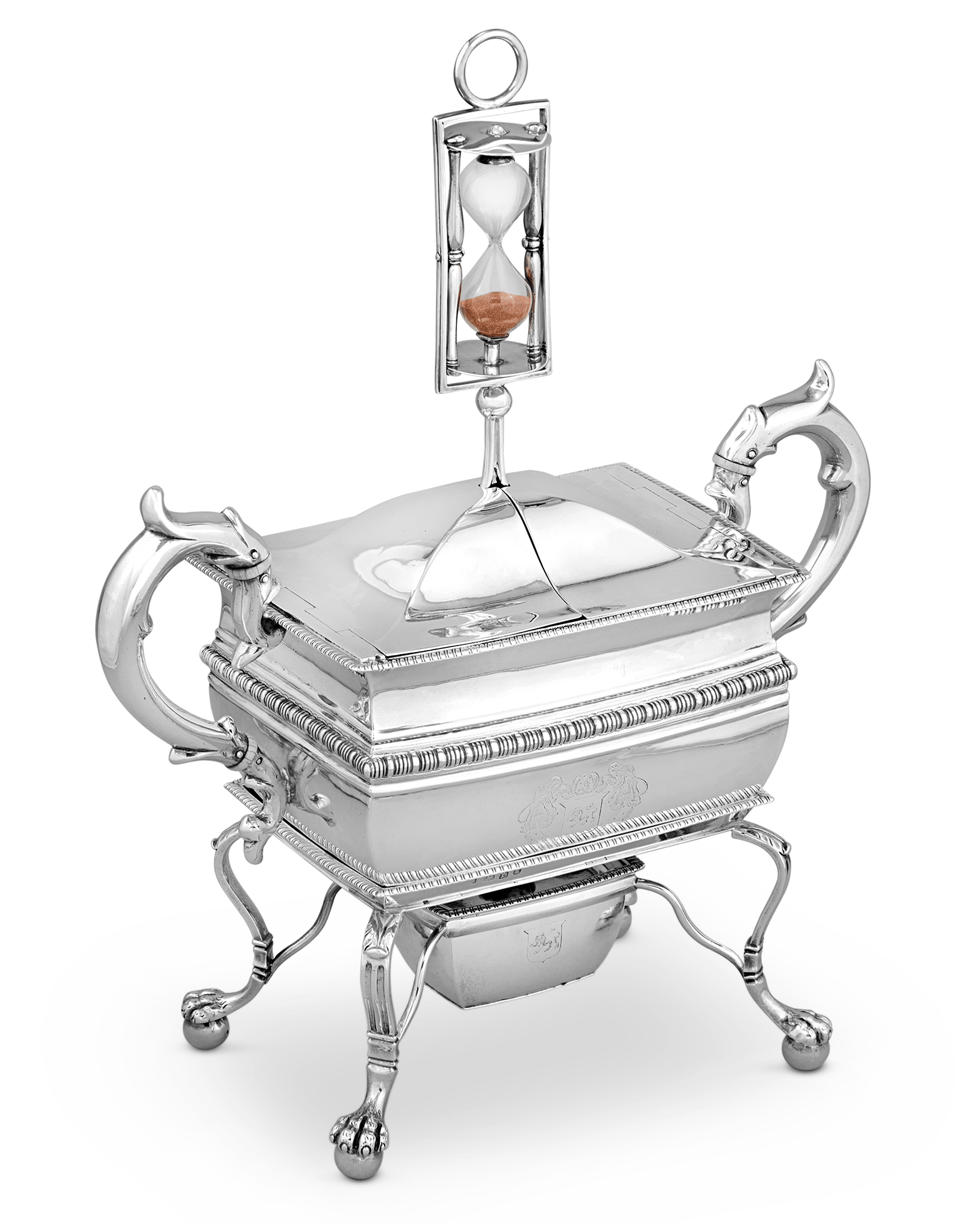 Georgian Silver Egg Coddler with Hourglass by Thomas Radcliffe