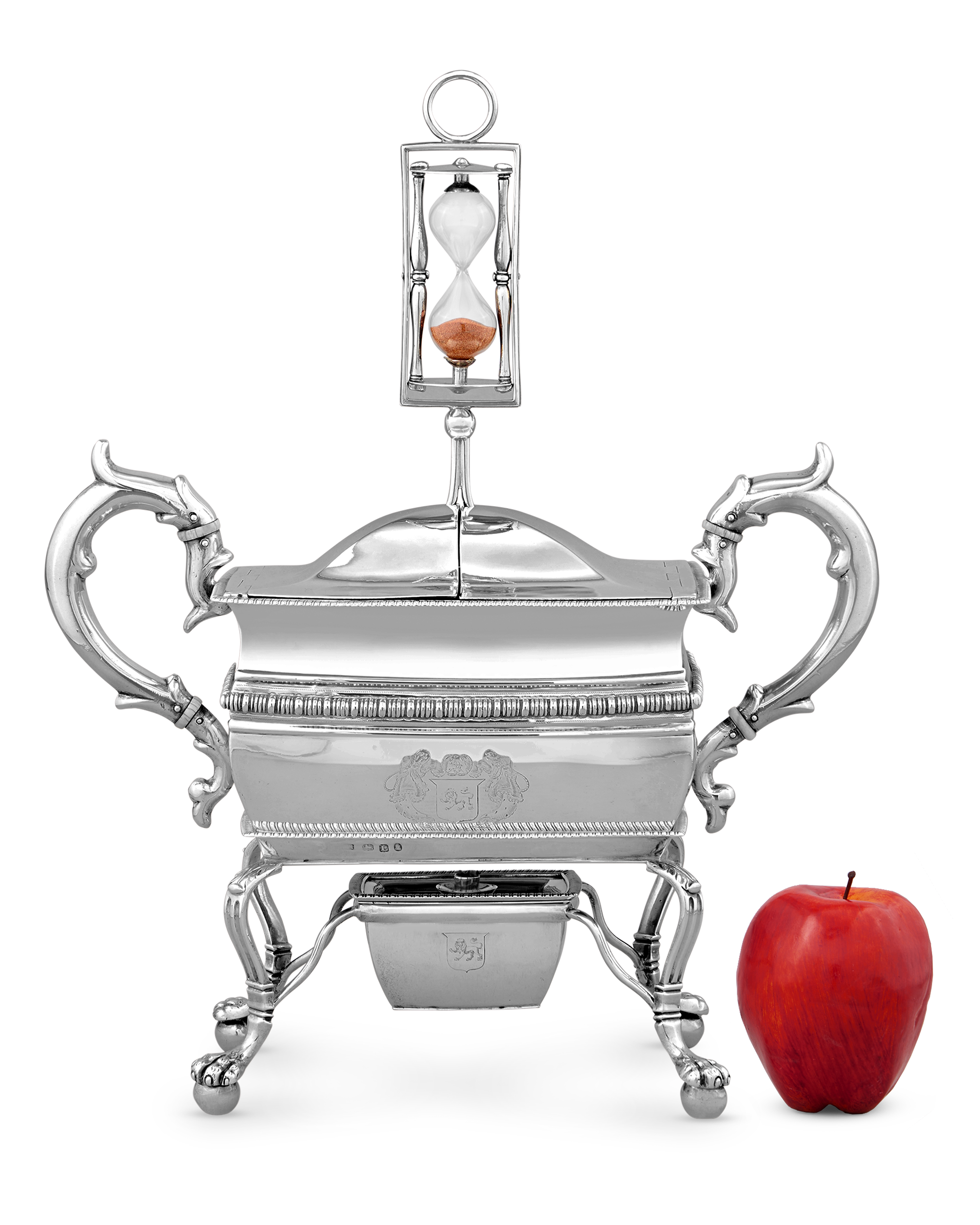 Georgian Silver Egg Coddler with Hourglass by Thomas Radcliffe