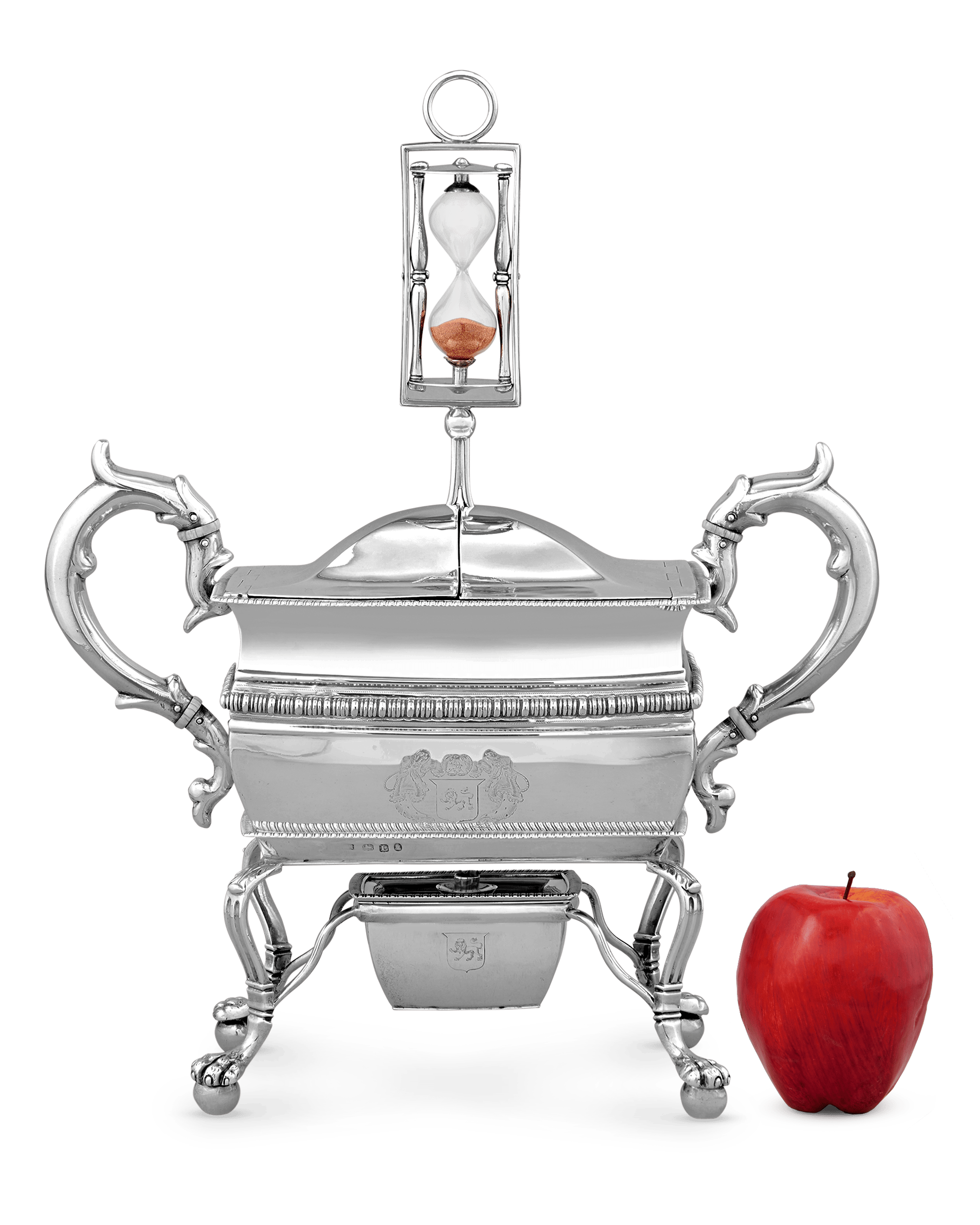 Georgian Silver Egg Coddler with Hourglass by Thomas Radcliffe