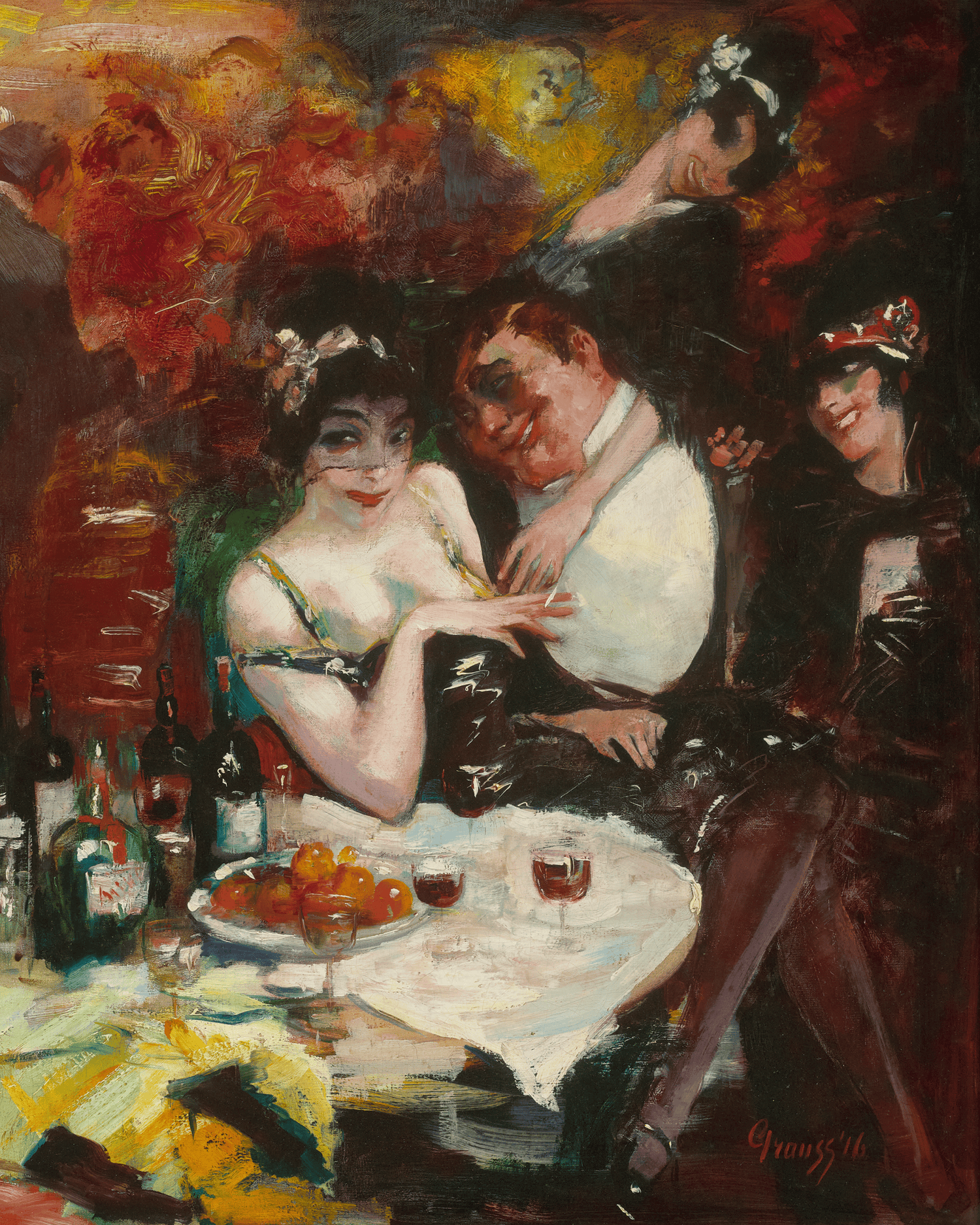 Café Scene by Gerardus Hendrik Geert Grauss