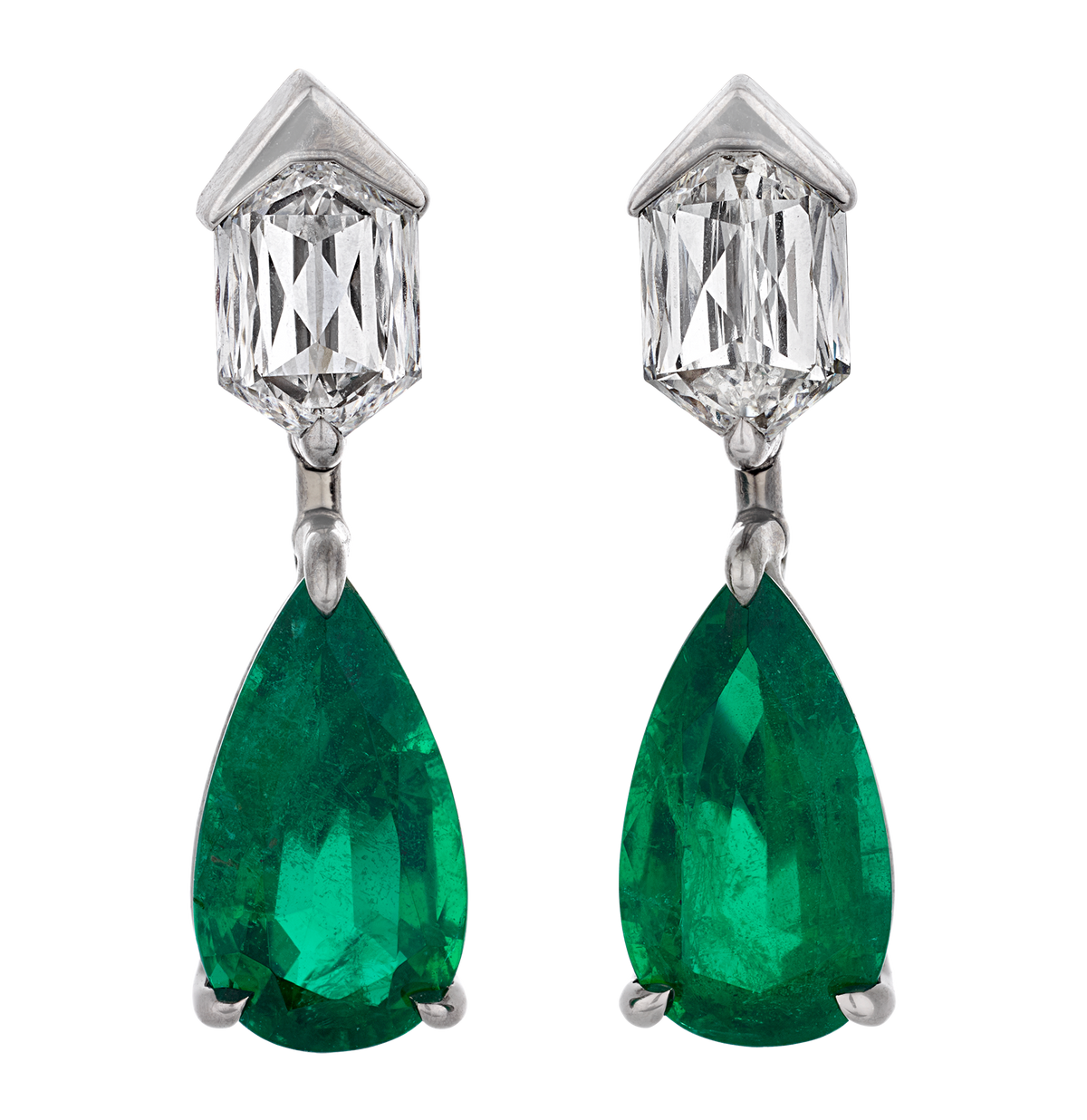 Emerald Earrings, 4.80 Carats