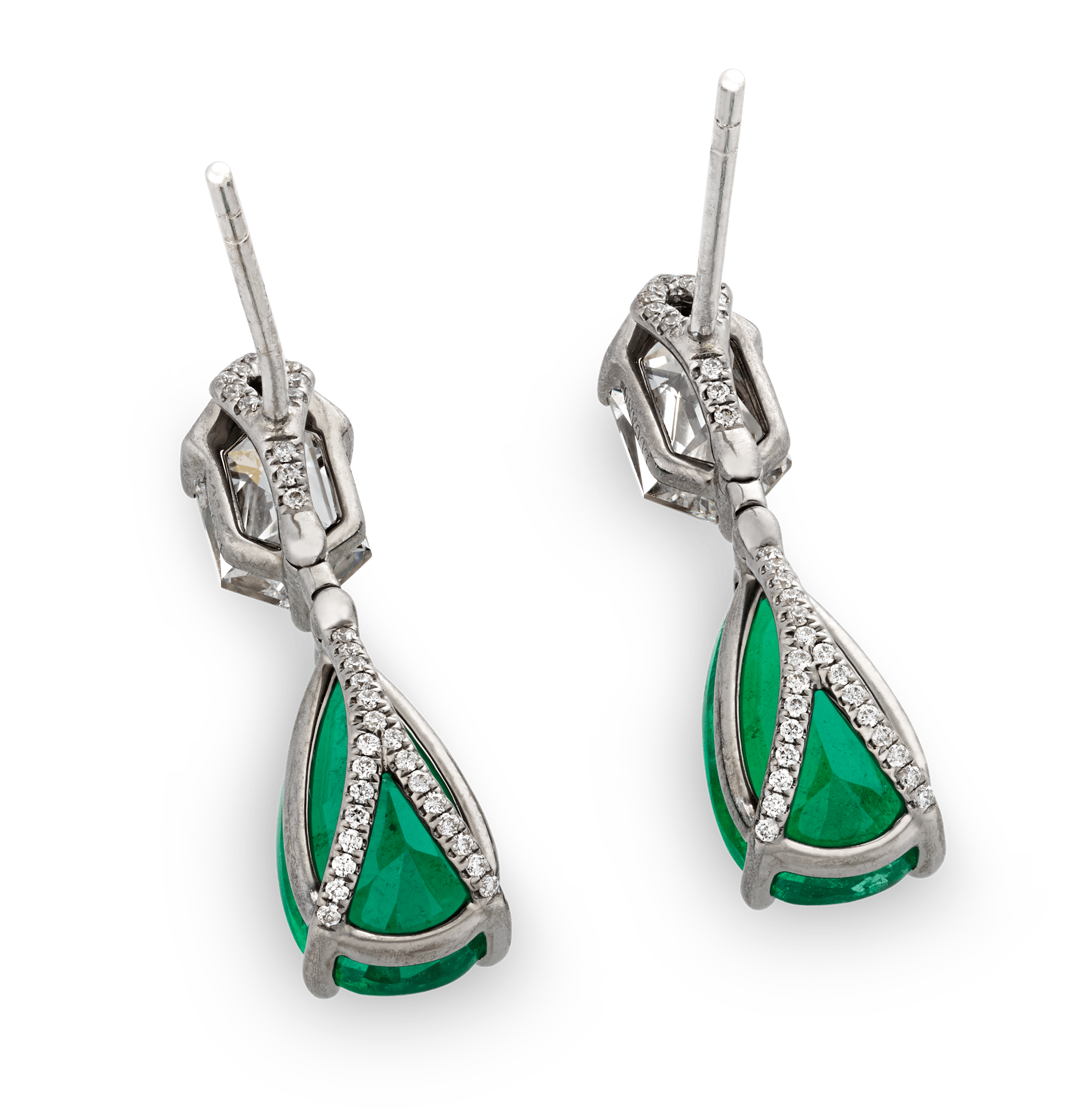Emerald Earrings, 4.80 Carats