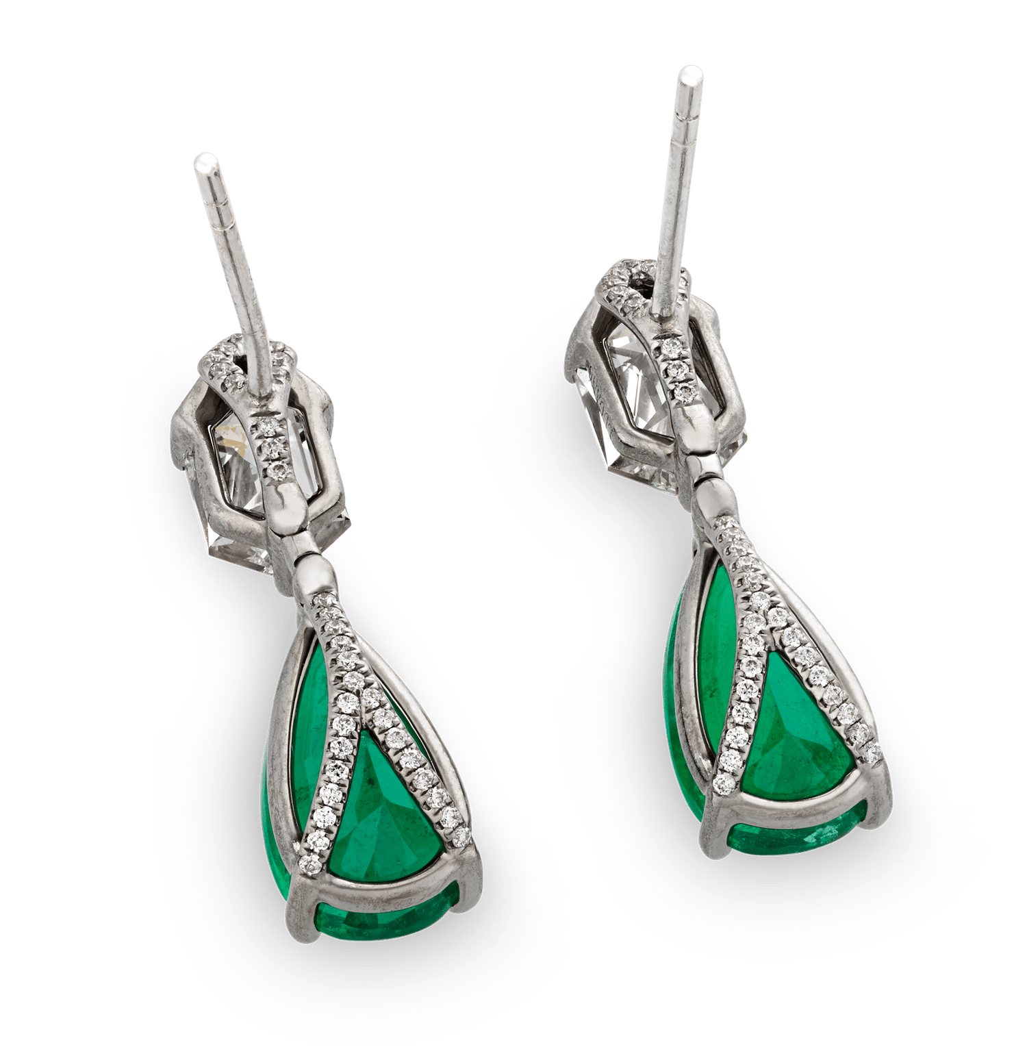 Emerald Earrings, 4.80 Carats