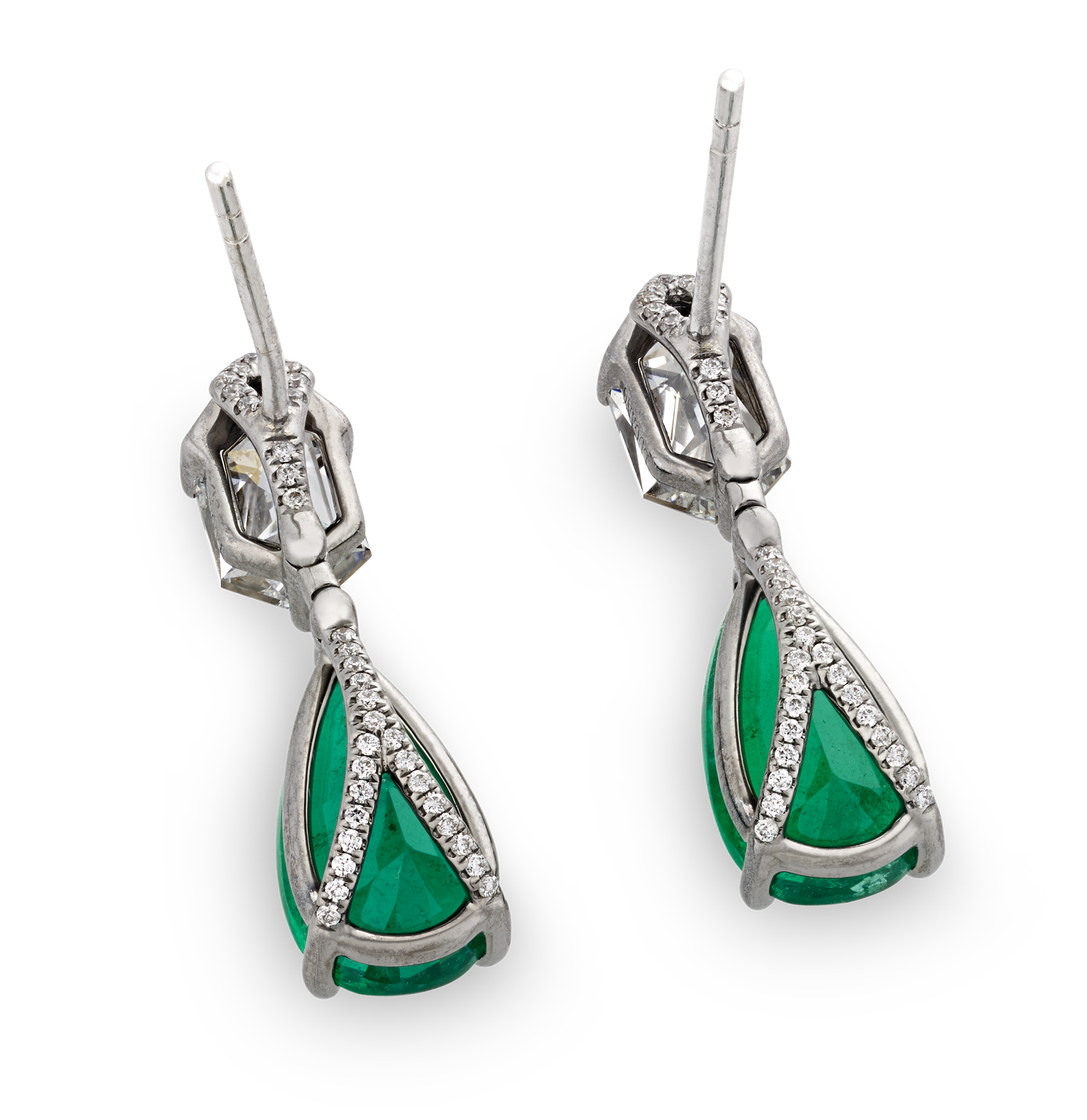 Emerald Earrings, 4.80 Carats