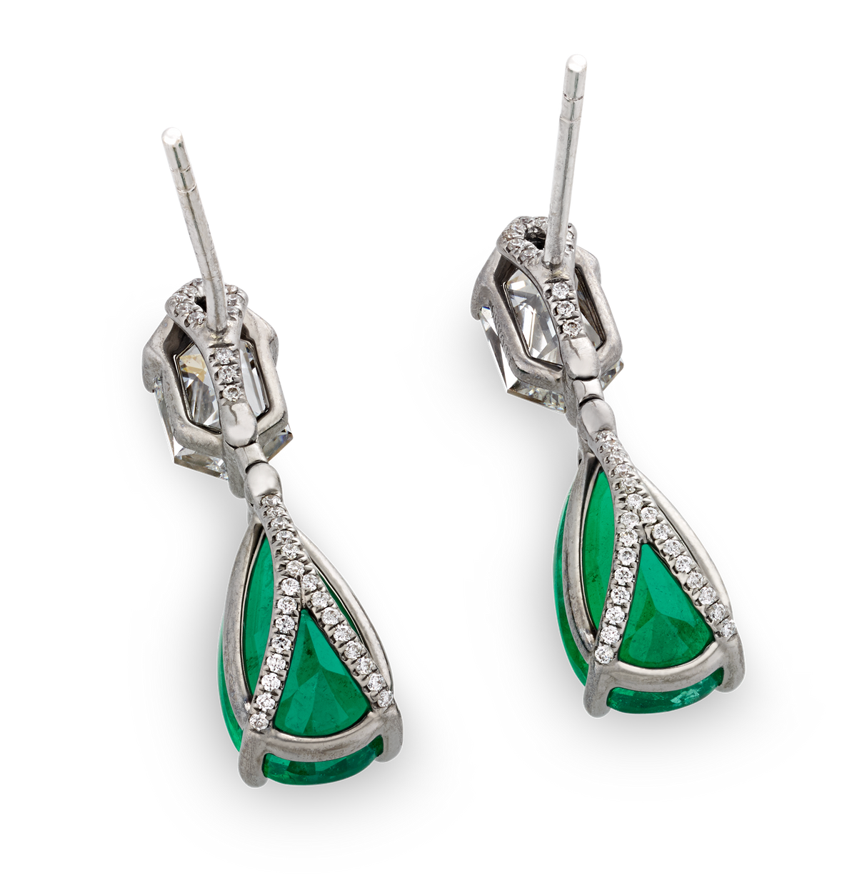 Emerald Earrings, 4.80 Carats