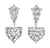 Heart Shaped Diamond Earrings, 4.01 Carats