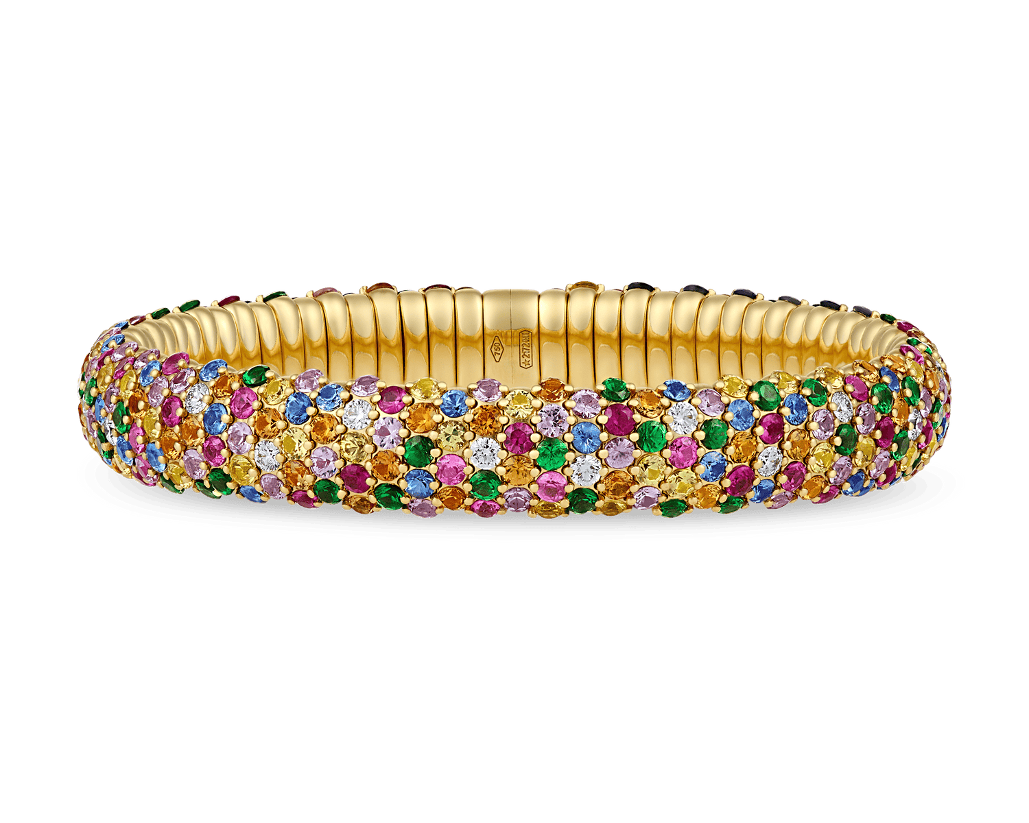 Multicolor Sapphire Bangle, 13.68 Carats