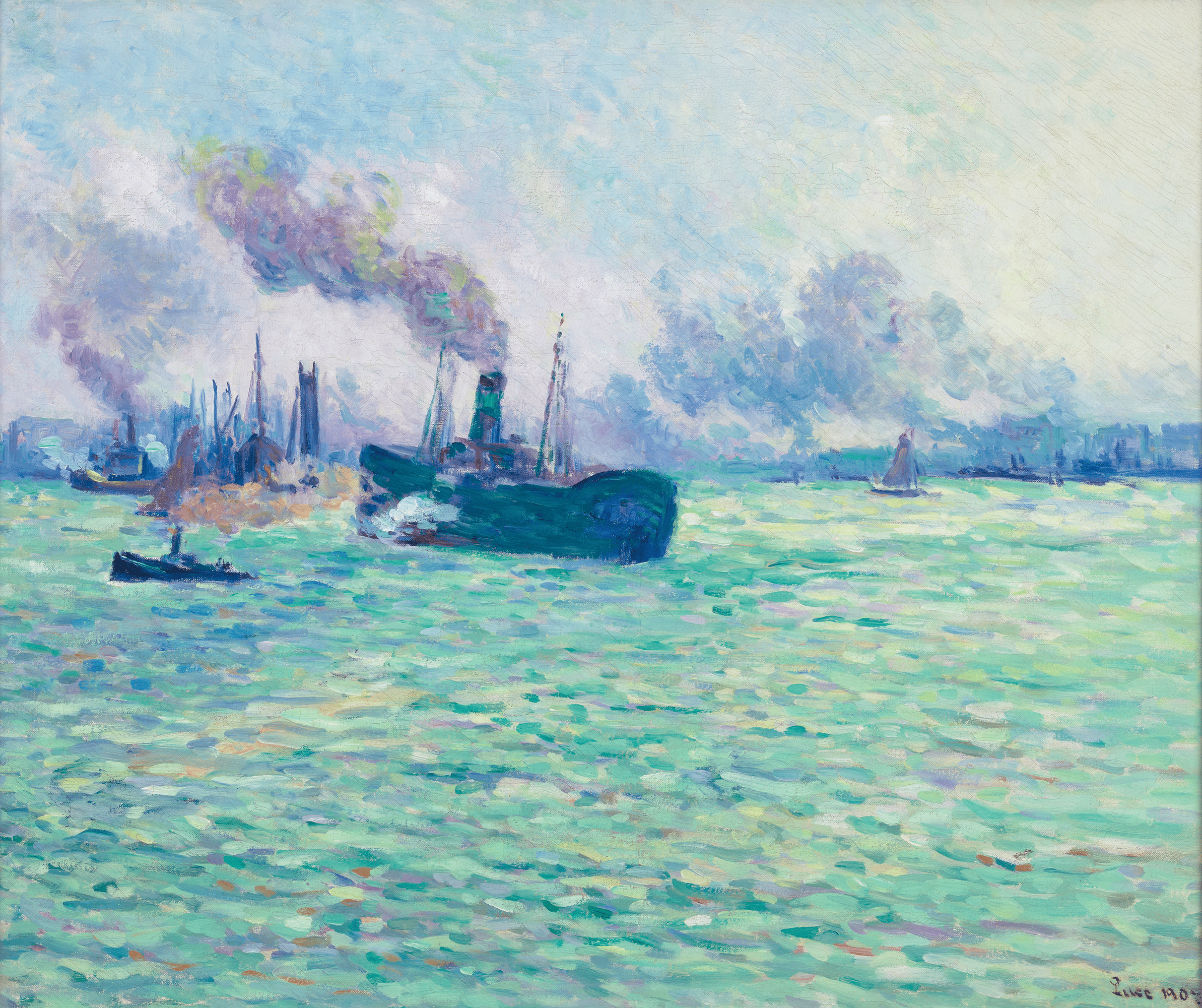 Rotterdam, Scène de Port by Maximilien Luce