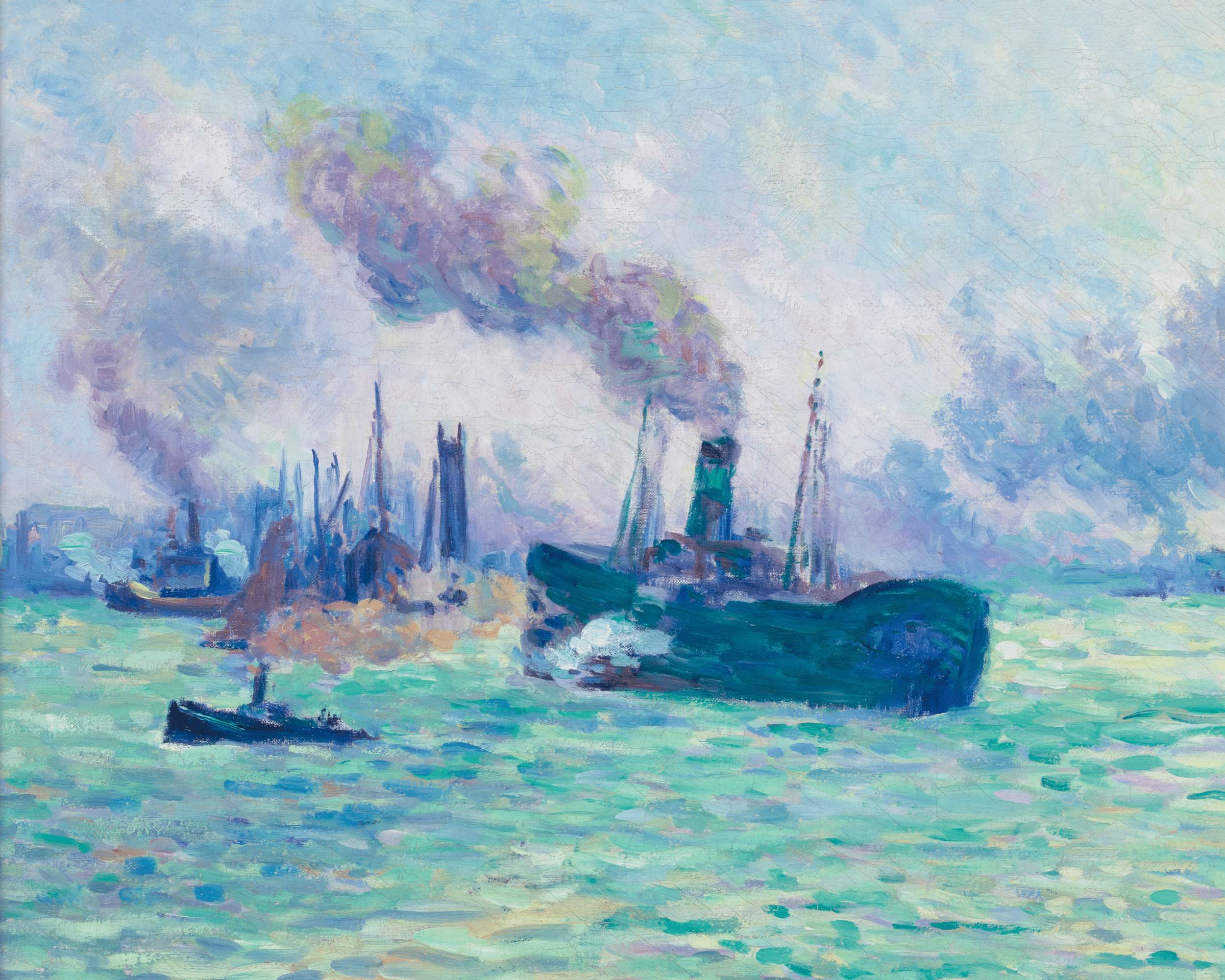 Rotterdam, Scène de Port by Maximilien Luce