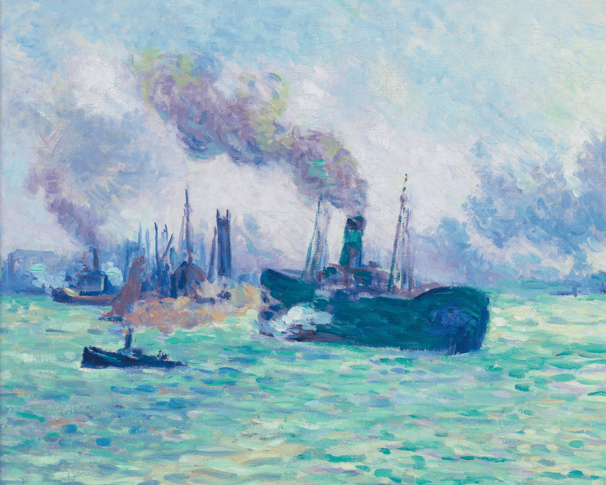 Rotterdam, Scène de Port by Maximilien Luce