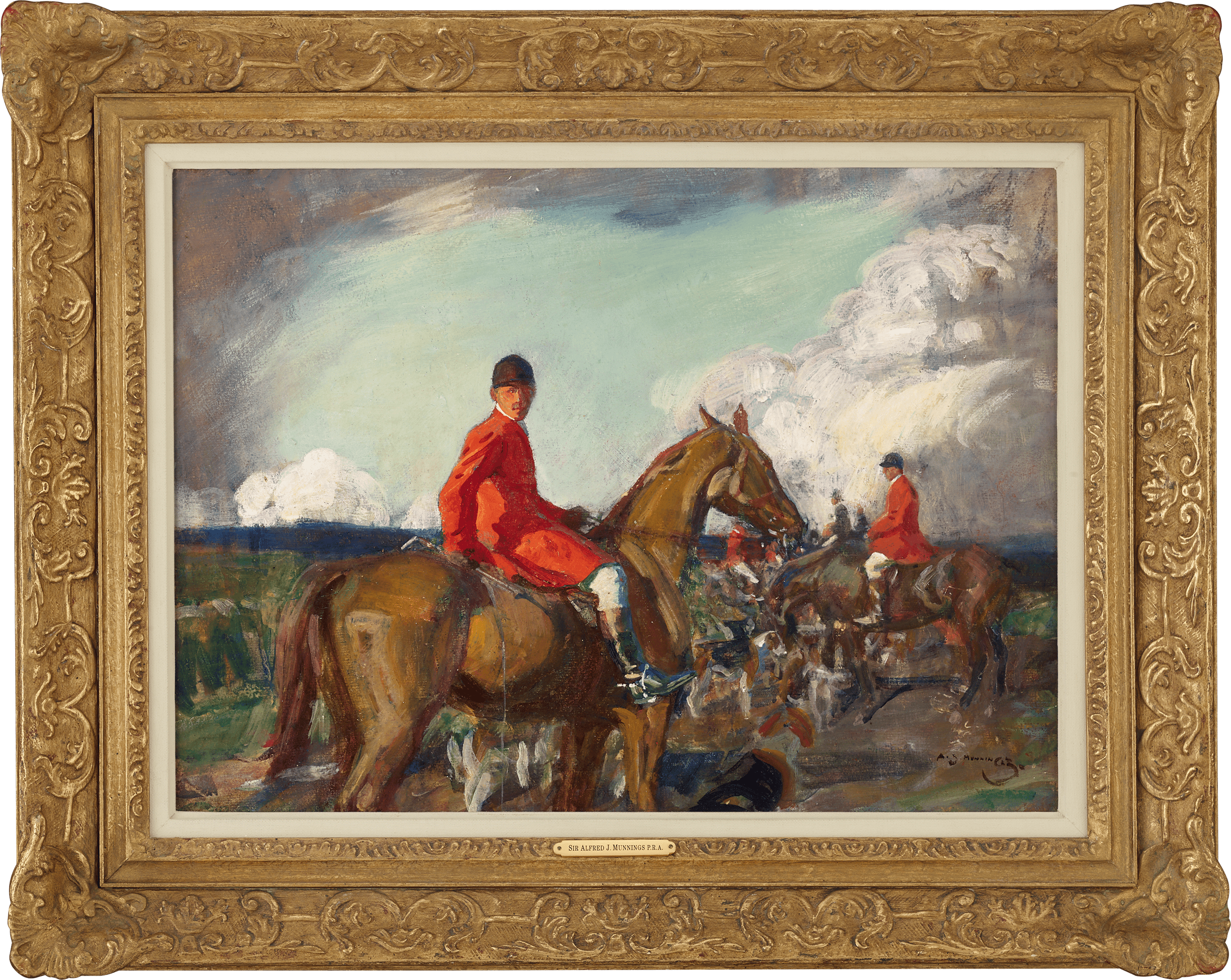 Hunting Scene by Sir Alfred J. Munnings