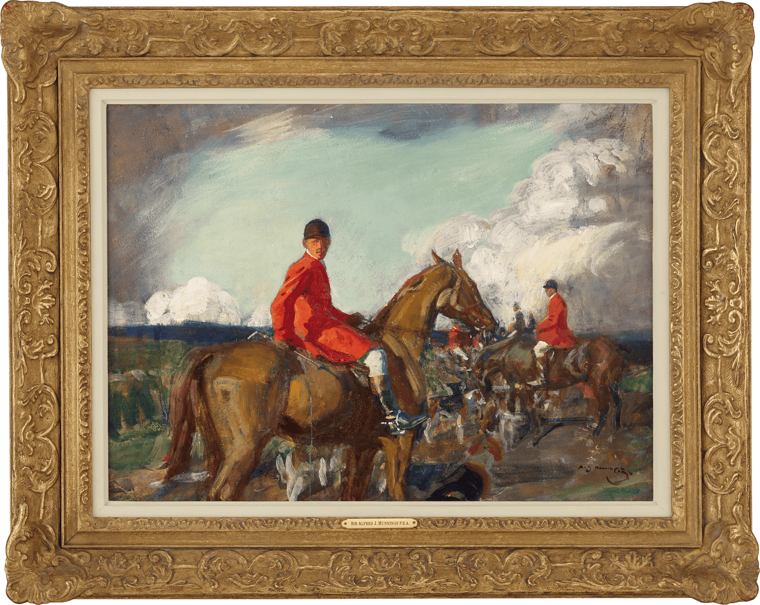 Hunting Scene by Sir Alfred J. Munnings