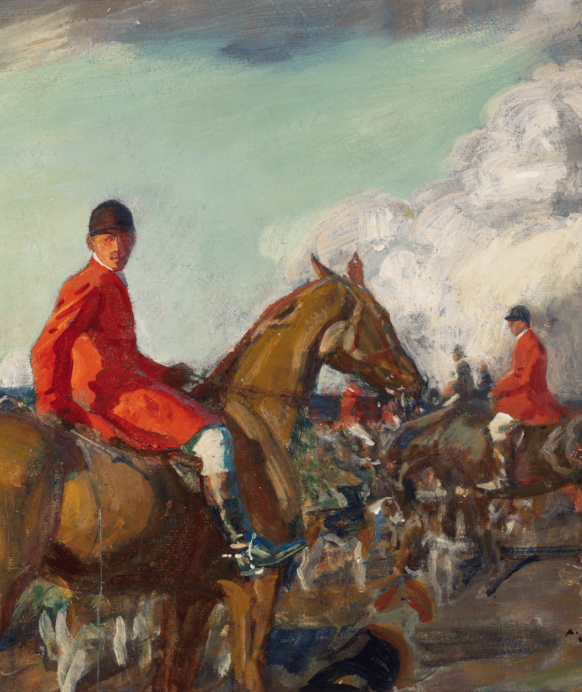 Hunting Scene by Sir Alfred J. Munnings