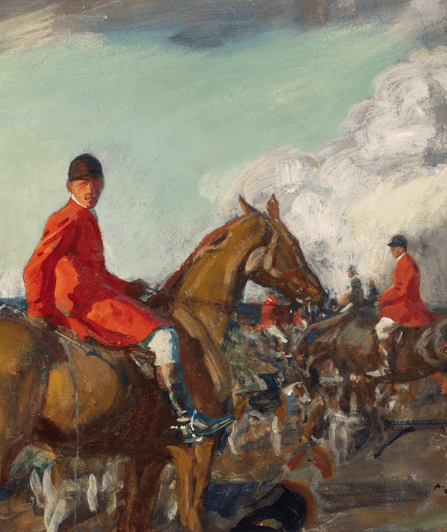 Hunting Scene by Sir Alfred J. Munnings