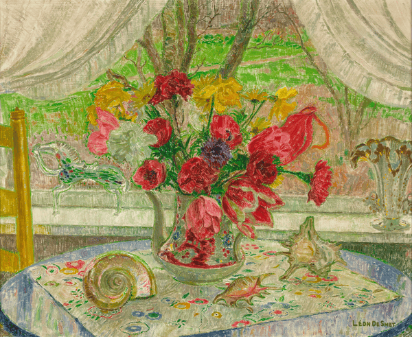 Nature morte devant la fenetre by Léon de Smet