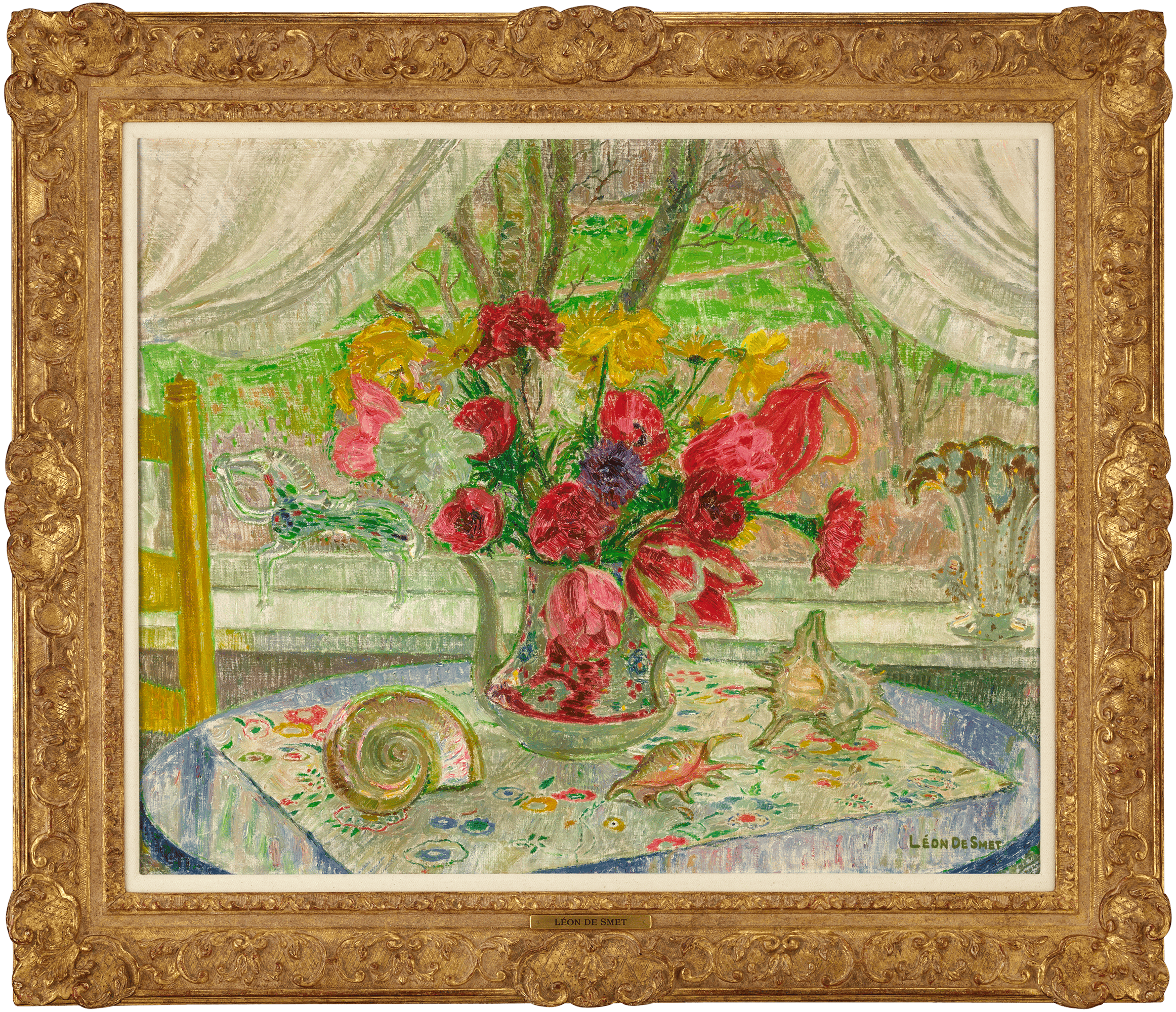 Nature morte devant la fenetre by Léon de Smet