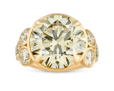 Triple Excellent Diamond Ring, 12.86 Carats
